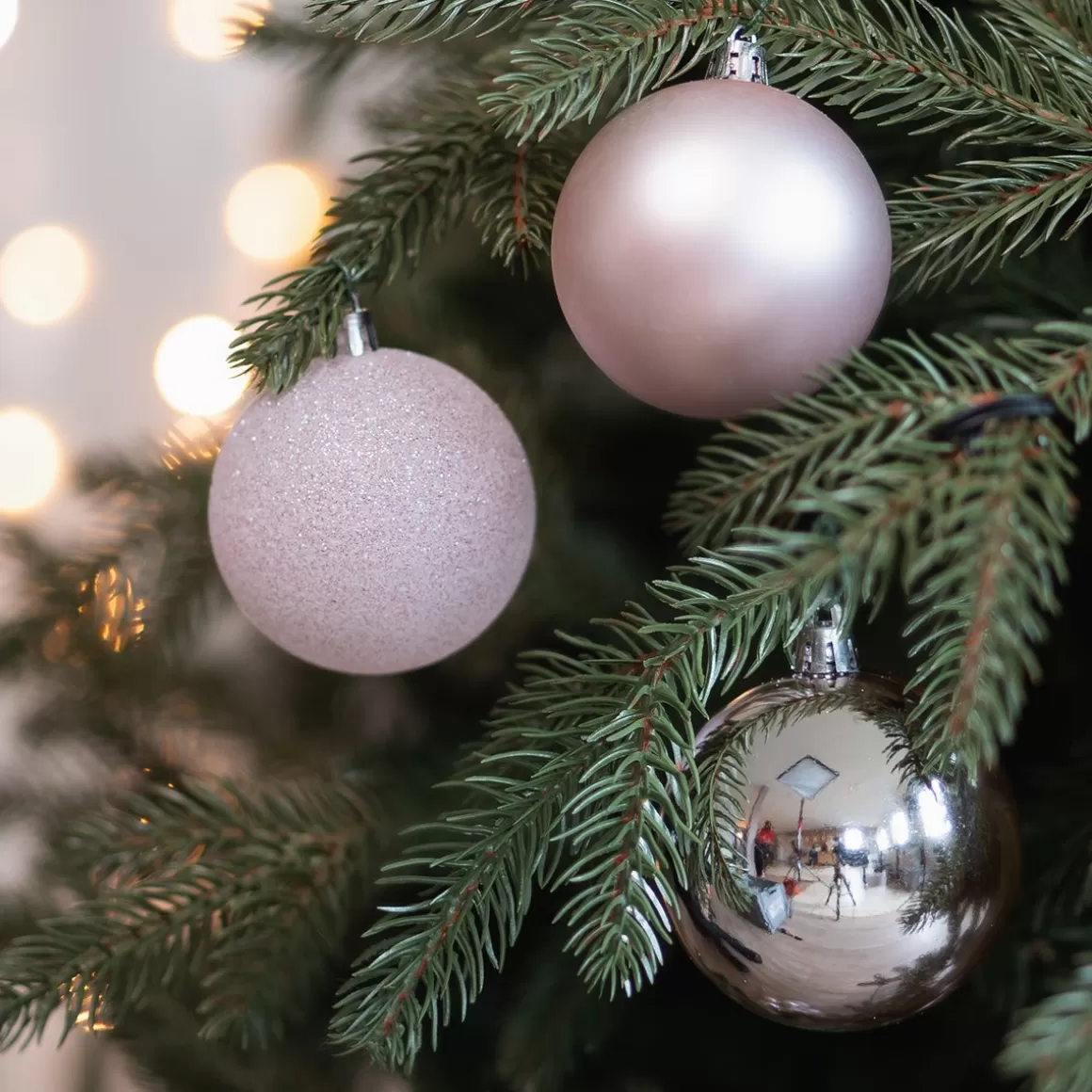 It's all about Christmas Christmas Baubles By Colour | Plastic Christmas Baubles-12 Pink Christmas Baubles In Convenient Box