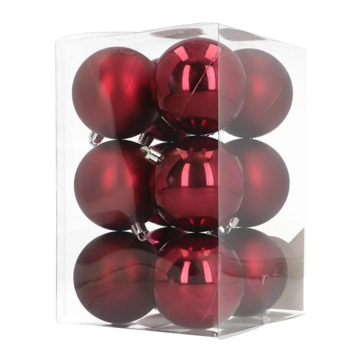 It's all about Christmas Christmas Baubles By Colour | Plastic Christmas Baubles-12 Shatterproof Christmas Baubles Burgundy 7 Cm