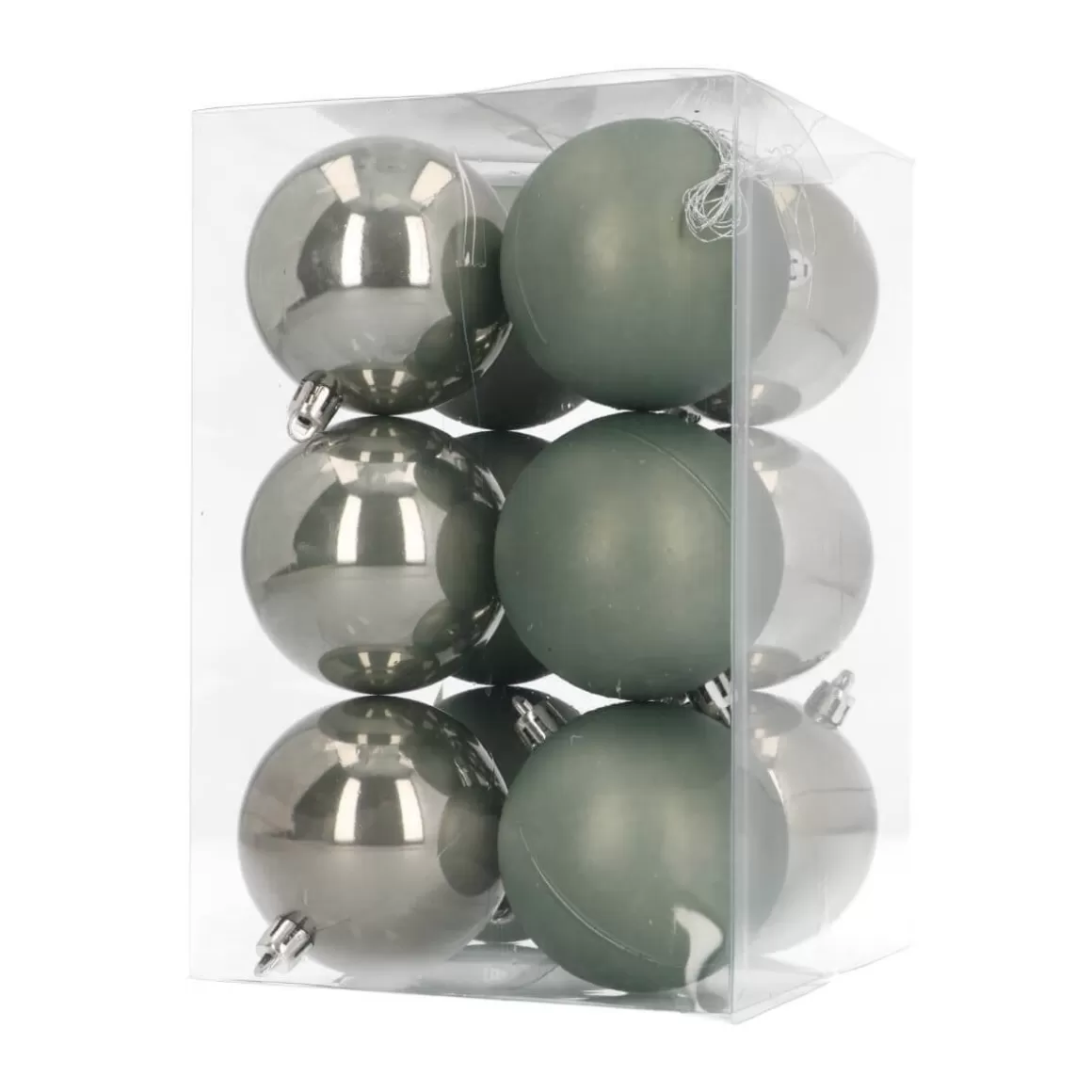 It's all about Christmas Plastic Christmas Baubles | Christmas Bauble Sets-12 Shatterproof Christmas Baubles Cottage Green 7 Cm