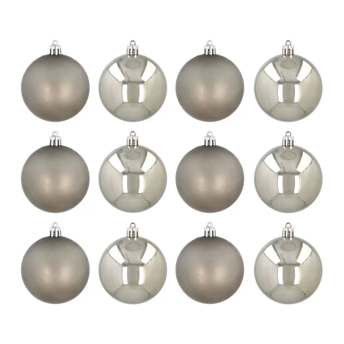 It's all about Christmas Plastic Christmas Baubles | Christmas Bauble Sets-12 Shatterproof Christmas Baubles Cottage Green 7 Cm