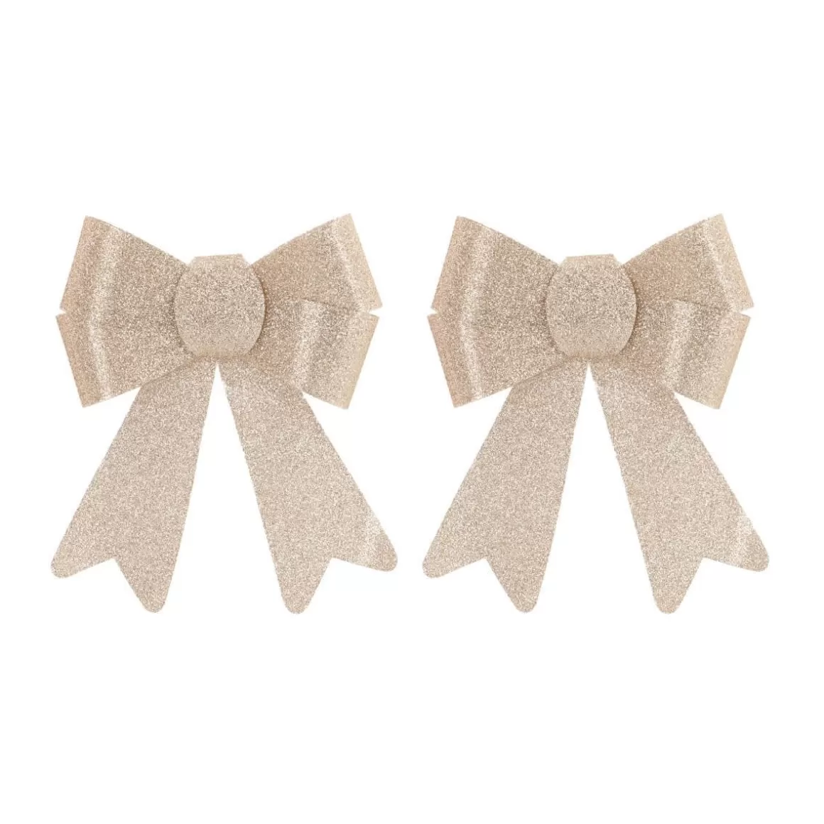 It's all about Christmas Christmas Bows-2 Glitter Christmas Bows 15 Cm Champagne