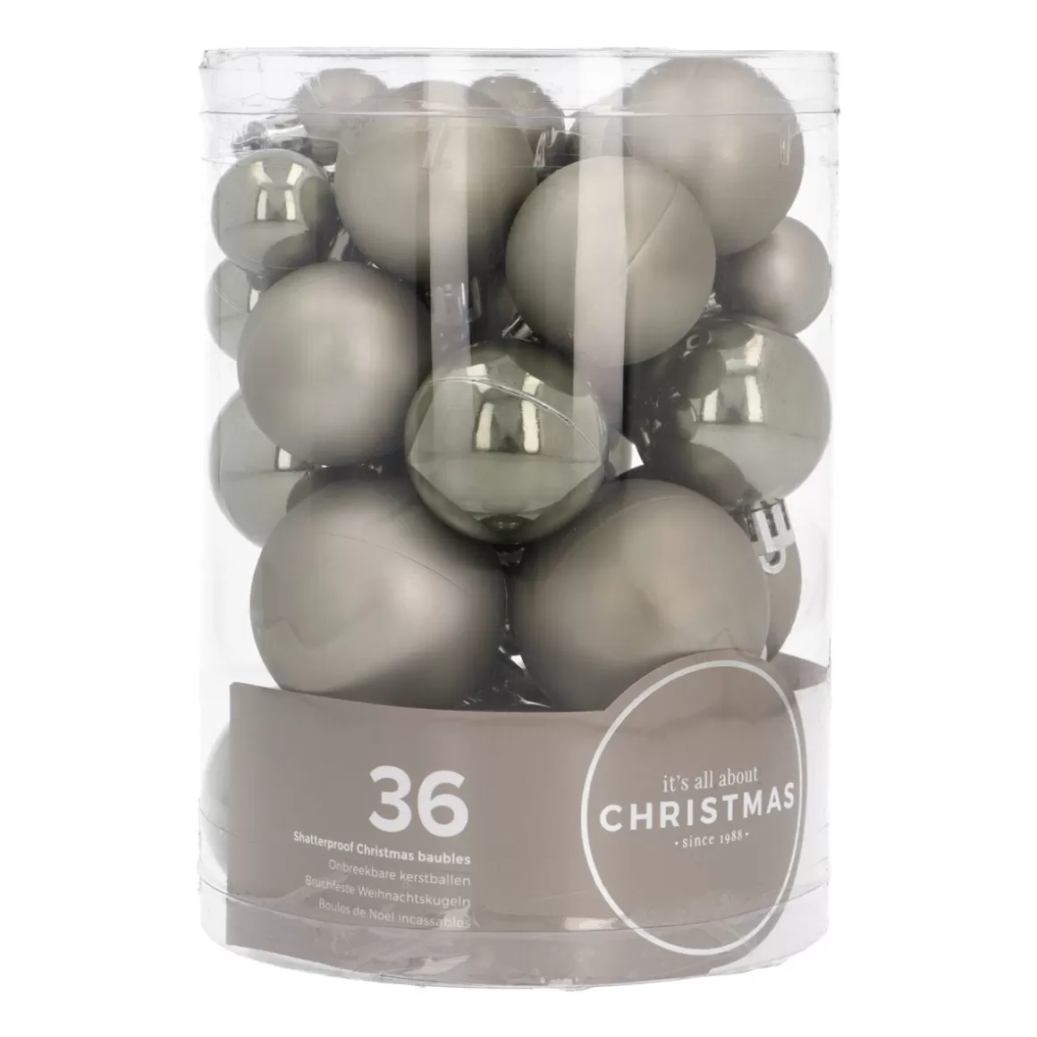 It's all about Christmas Plastic Christmas Baubles | Christmas Bauble Sets-36 Pack Cottage Green Mini Shatterproof Baubles