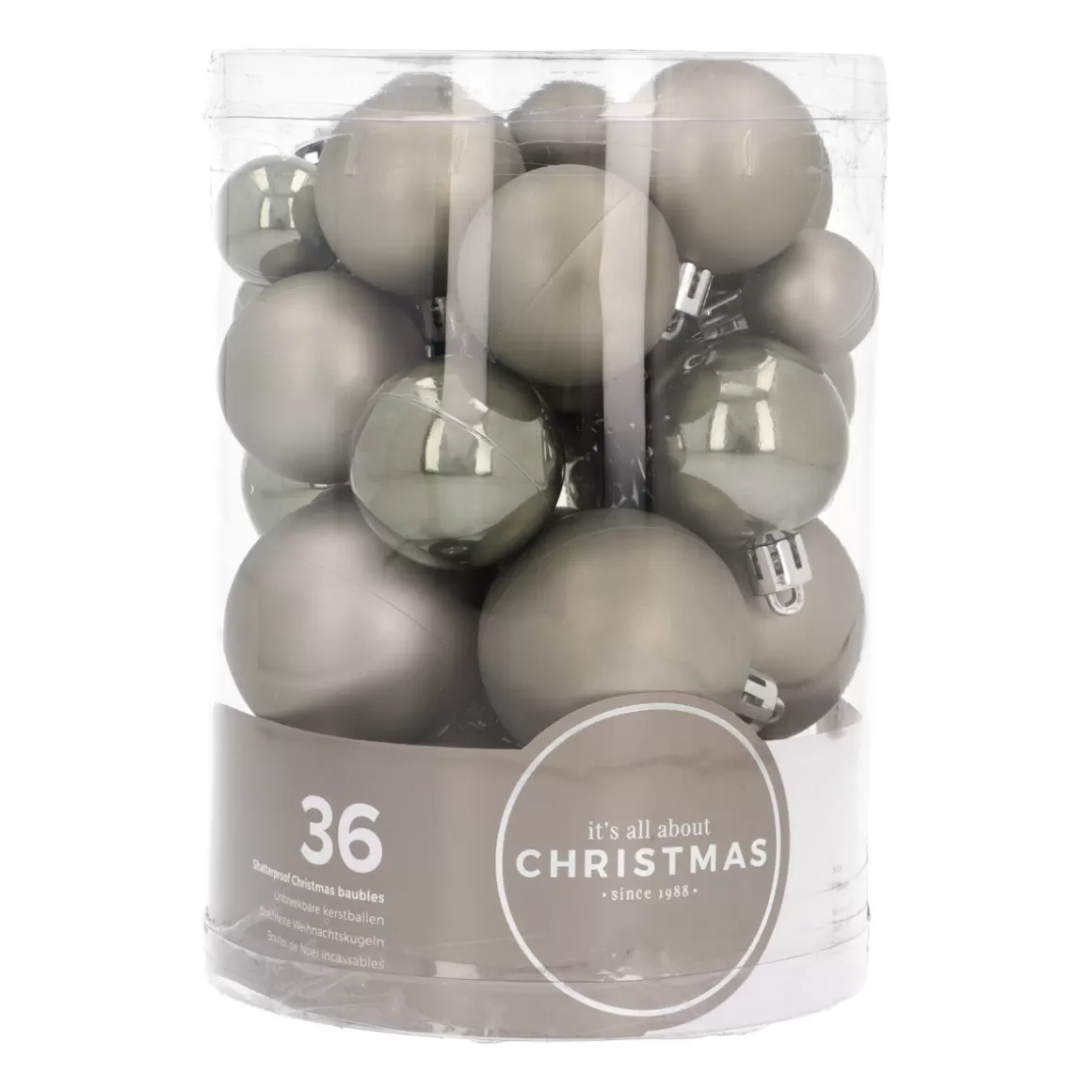 It's all about Christmas Plastic Christmas Baubles | Christmas Bauble Sets-36 Pack Cottage Green Mini Shatterproof Baubles