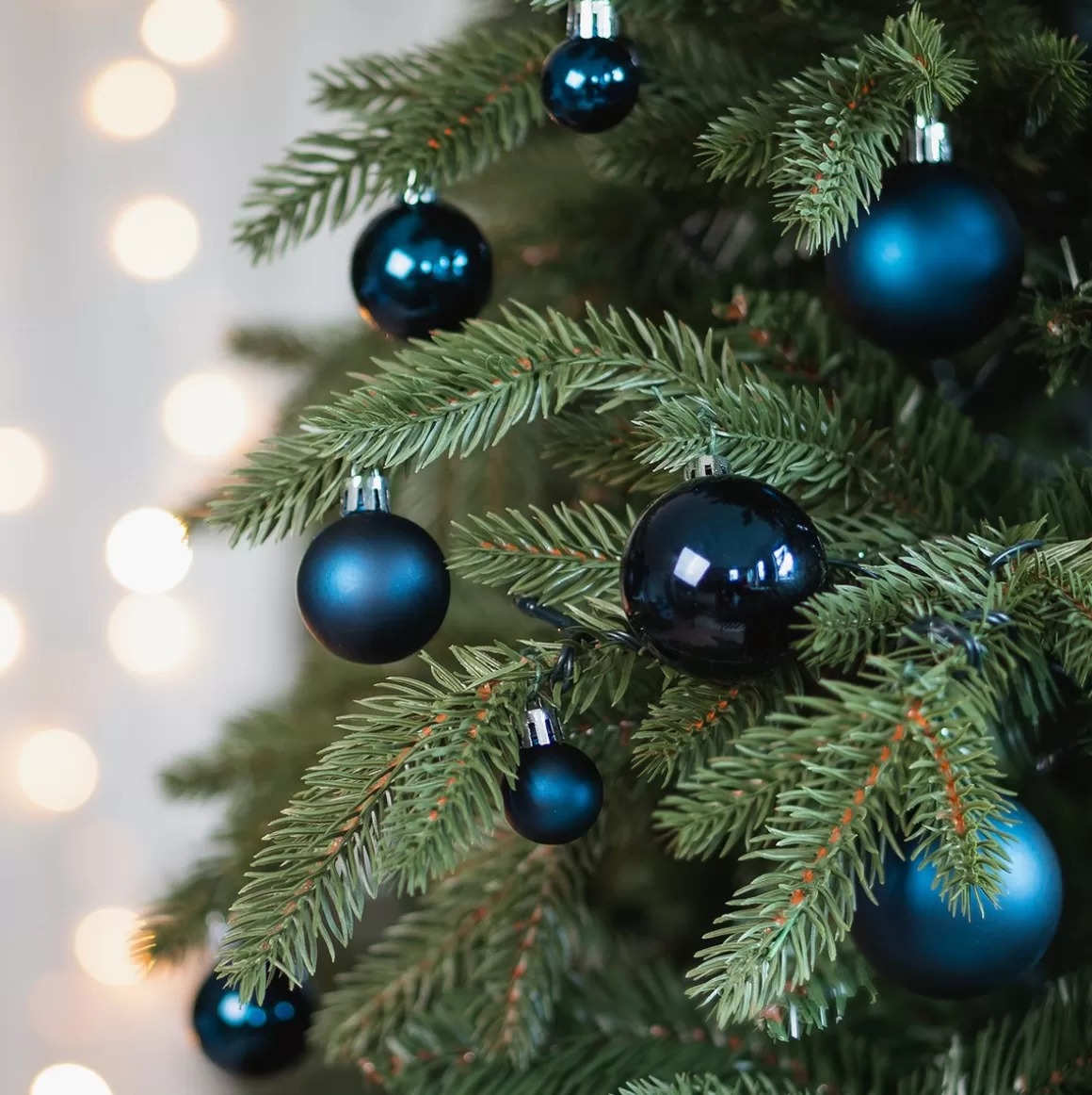 It's all about Christmas Christmas Baubles By Colour | Plastic Christmas Baubles-36 Small Dark Blue Christmas Baubles In Storage Tube
