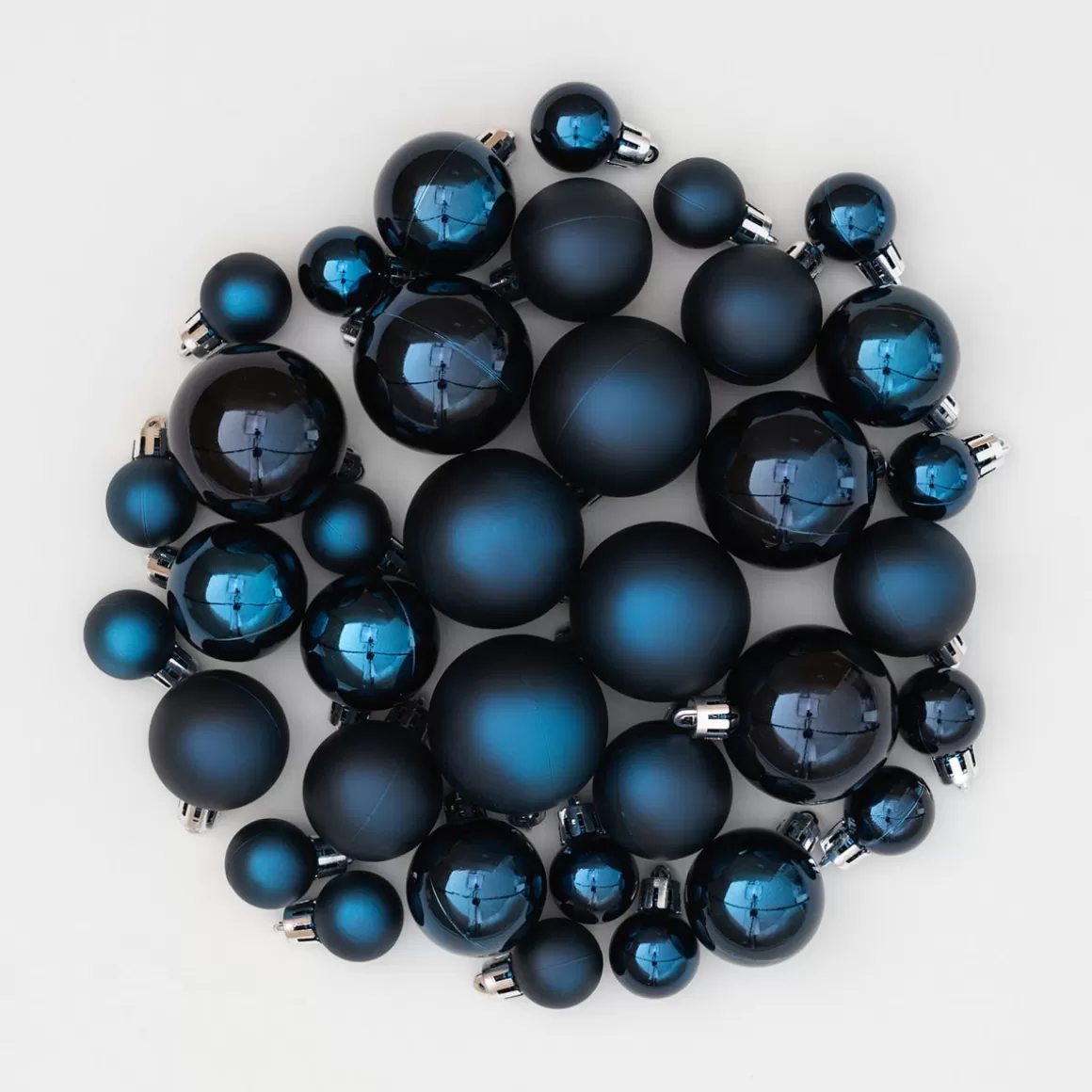 It's all about Christmas Christmas Baubles By Colour | Plastic Christmas Baubles-36 Small Dark Blue Christmas Baubles In Storage Tube