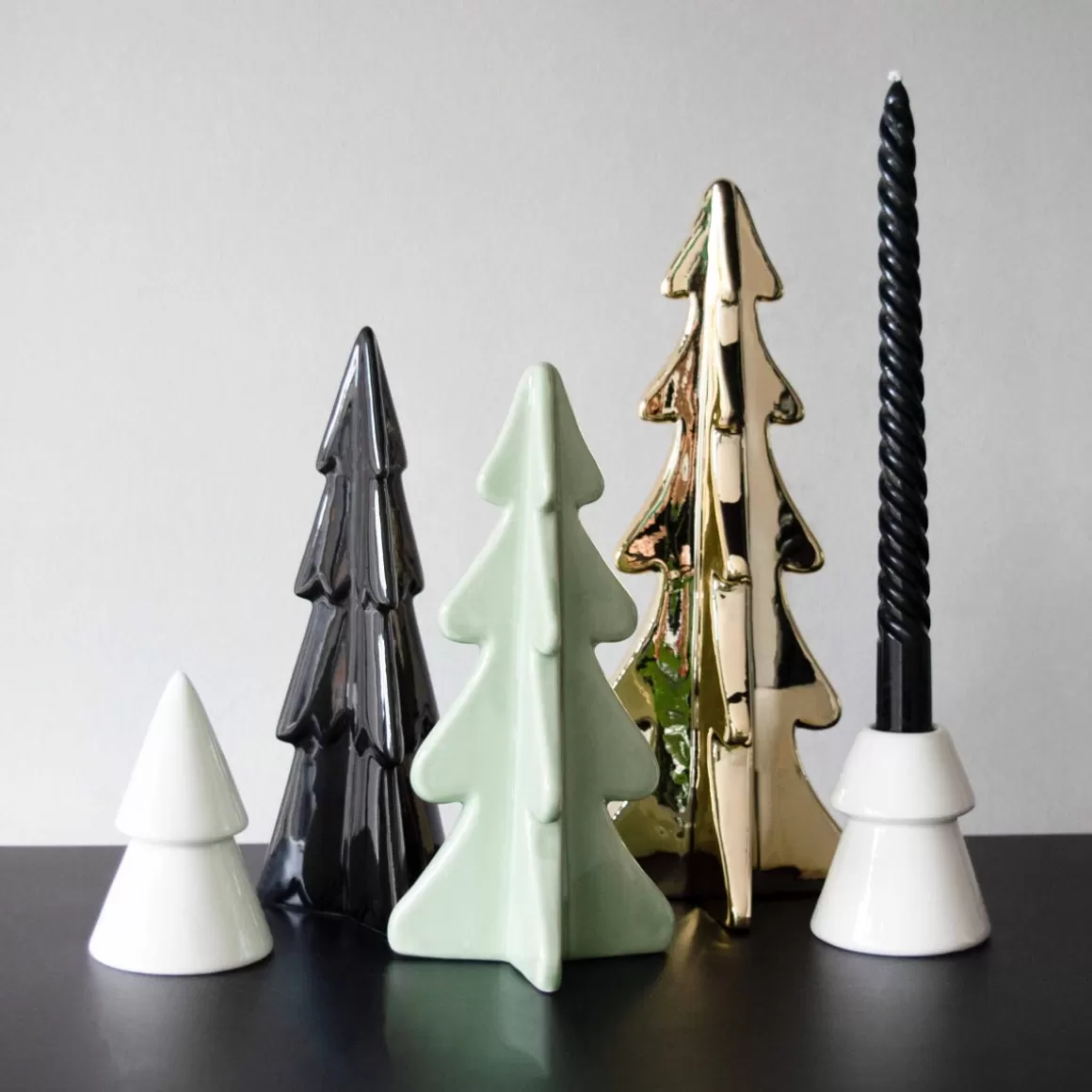 It's all about Christmas All Christmas Decorations | Christmas Trees-3D Porcelain Christmas Tree | Black | 22 Cm