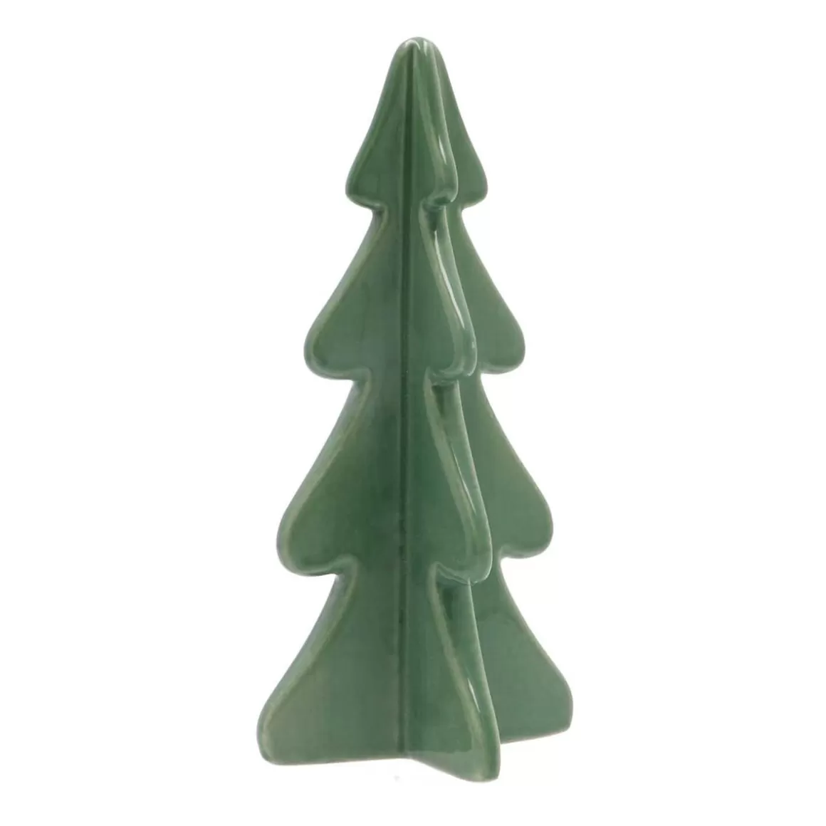 It's all about Christmas All Christmas Decorations | Christmas Trees-3D Porcelain Christmas Tree | Cottage Green | 21 Cm
