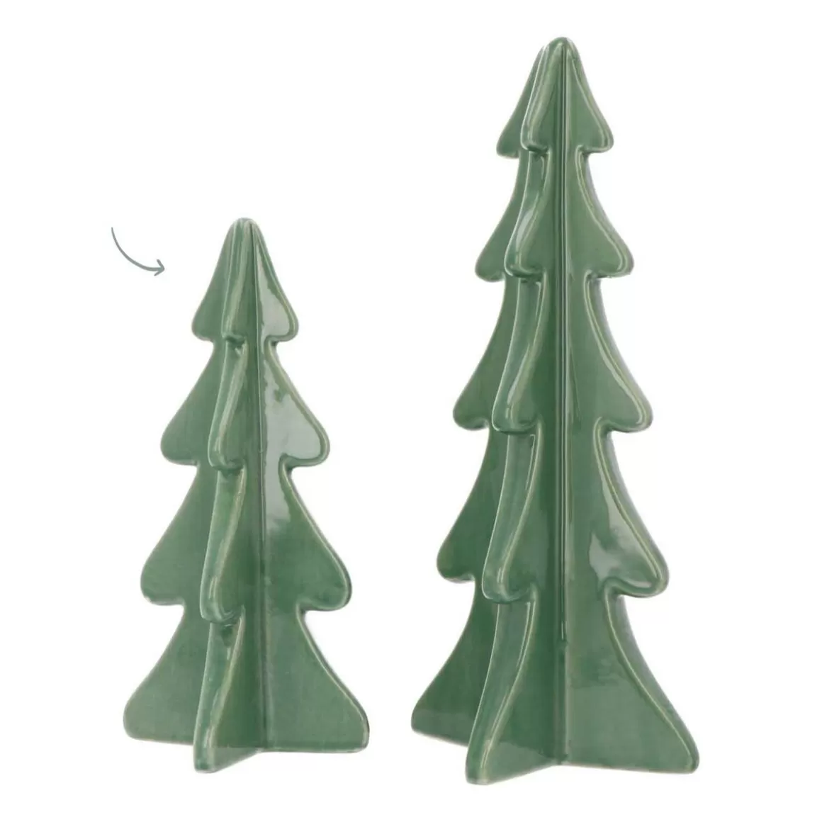 It's all about Christmas All Christmas Decorations | Christmas Trees-3D Porcelain Christmas Tree | Cottage Green | 21 Cm