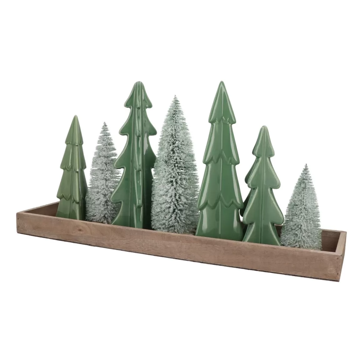 It's all about Christmas All Christmas Decorations | Christmas Trees-3D Porcelain Christmas Tree | Cottage Green | 21 Cm