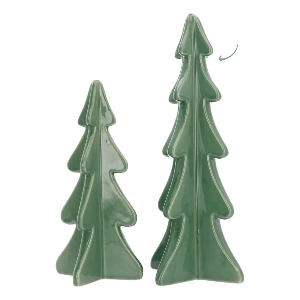 It's all about Christmas All Christmas Decorations | Christmas Trees-3D Porcelain Christmas Tree | Cottage Green | 28 Cm
