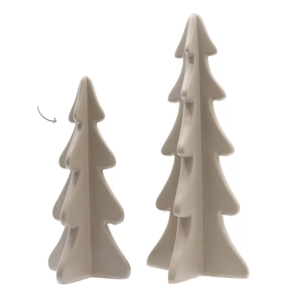 It's all about Christmas All Christmas Decorations-3D Porcelain Christmas Tree | Taupe | 21 Cm