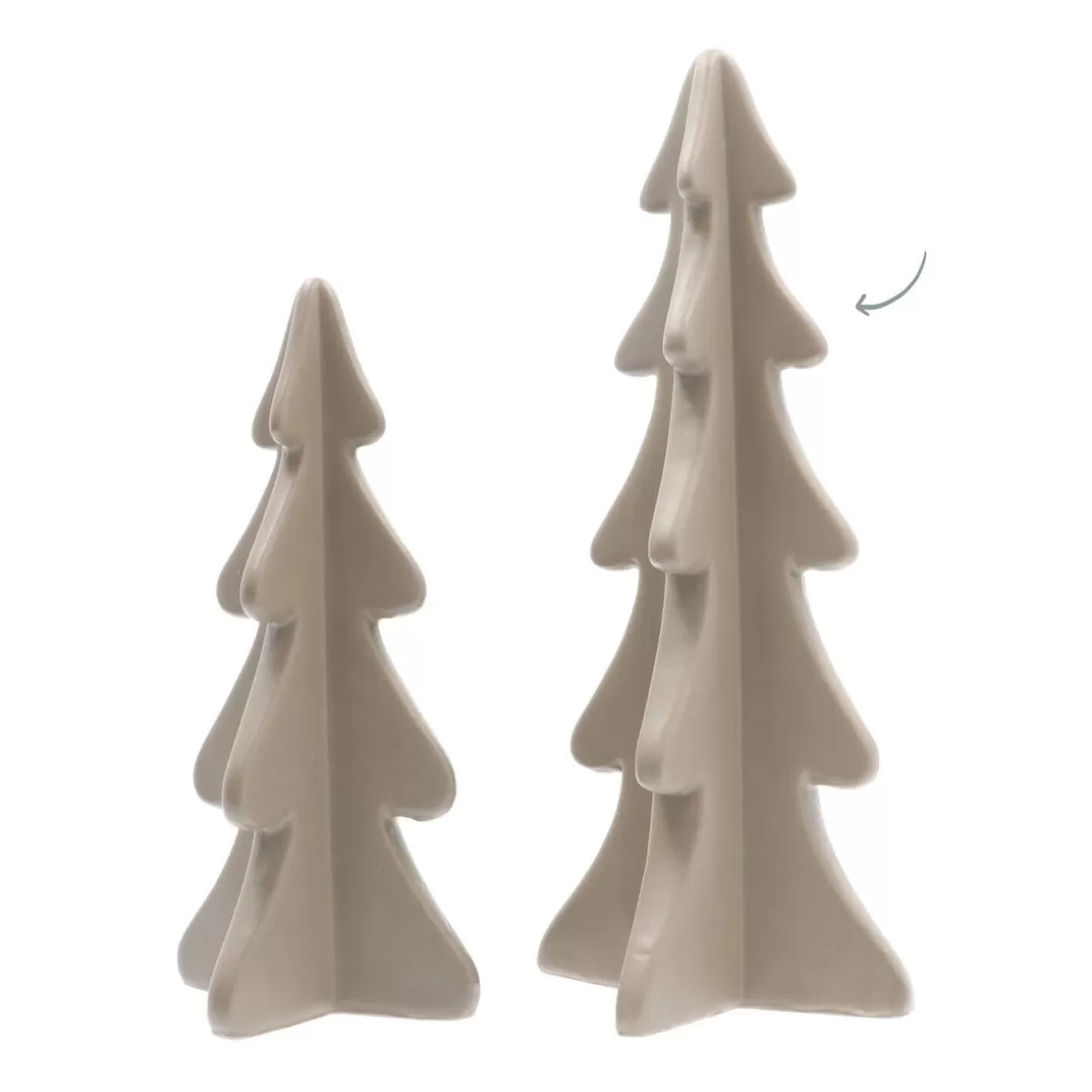 It's all about Christmas All Christmas Decorations | Christmas Trees-3D Porcelain Christmas Tree | Taupe | 28 Cm