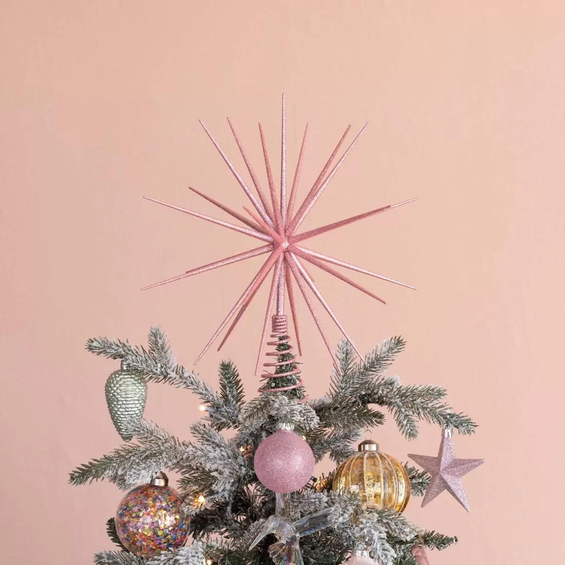 It's all about Christmas Christmas Tree Topper-3D Star Tree Topper | DIY | Soft Pink | Shatterproof | 35cm