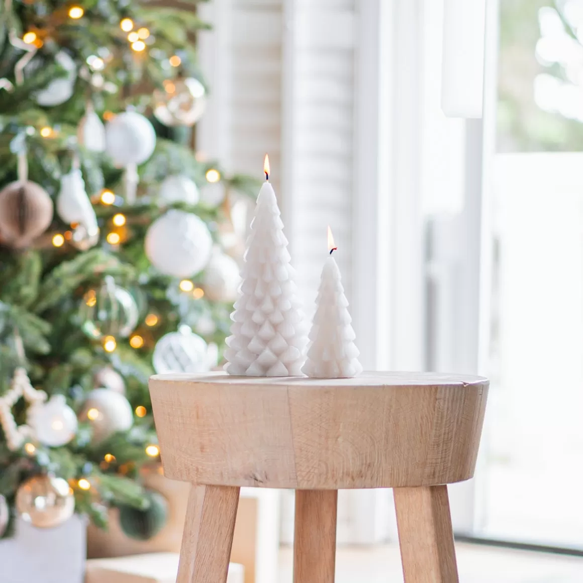 It's all about Christmas Home Accessories For Christmas-3D Taupe Christmas Tree Candle