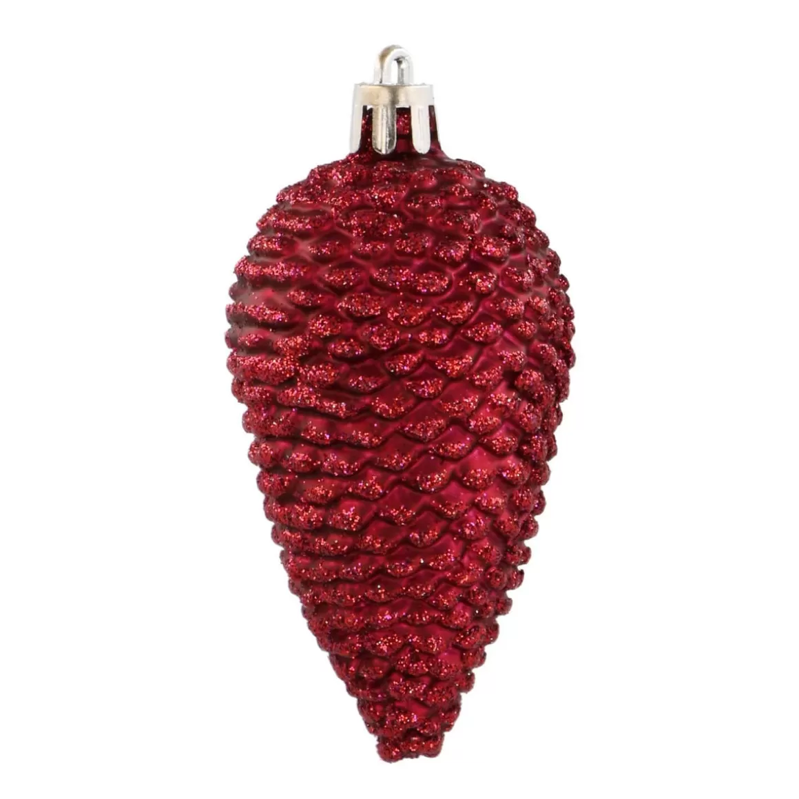 It's all about Christmas Christmas Ornaments | Christmas Baubles By Colour-6 Shatterproof Pine Cones 9cm Dark Red