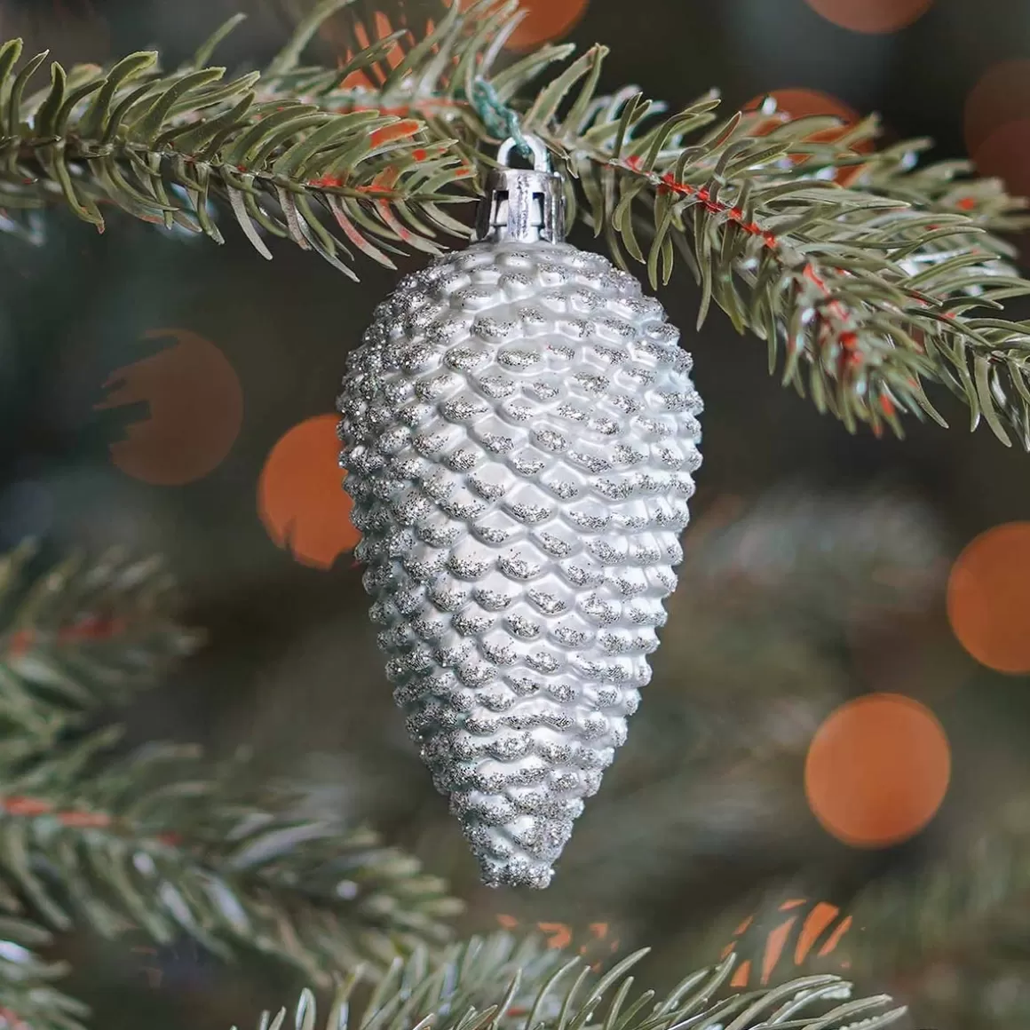 It's all about Christmas Christmas Ornaments | Christmas Baubles By Colour-6 Shatterproof Pine Cones 9cm Eucalyptus