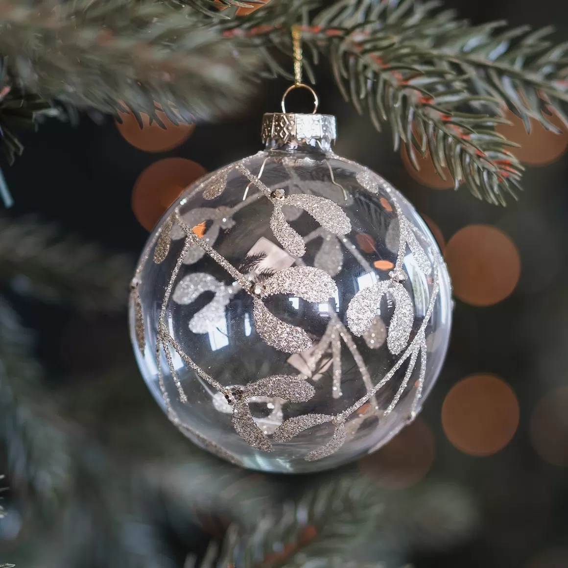 It's all about Christmas Christmastree Decorations Glass | Extraordinary Baubles-Airy Transparent Bauble With Hand-painted Design