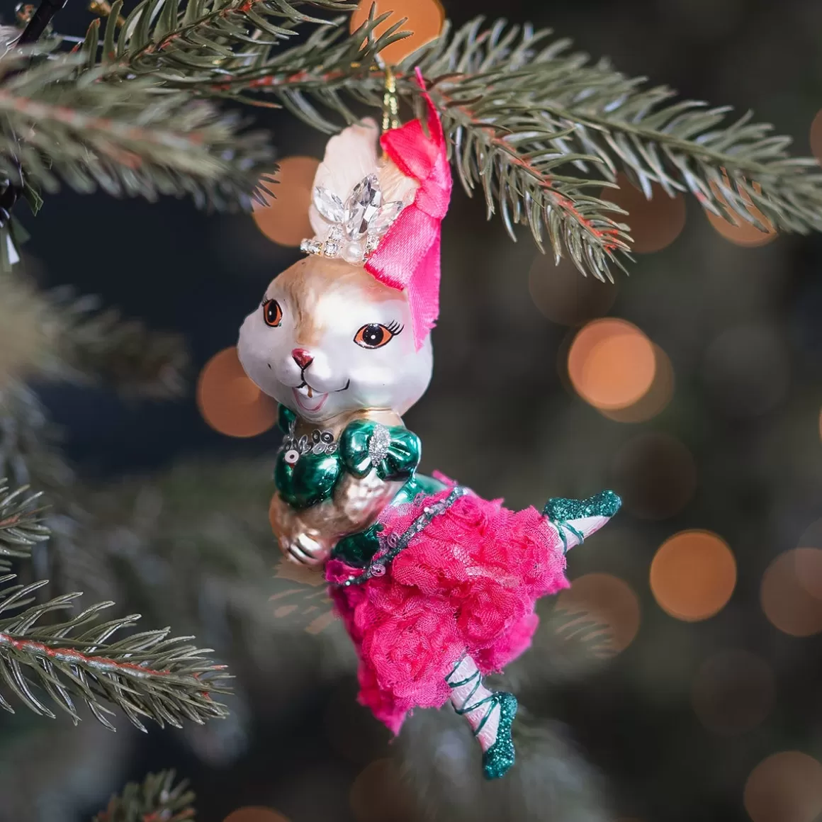 It's all about Christmas Christmastree Decorations Glass | Christmas Ornaments-Ballerina Rabbit Ornament For A Dancing Theme