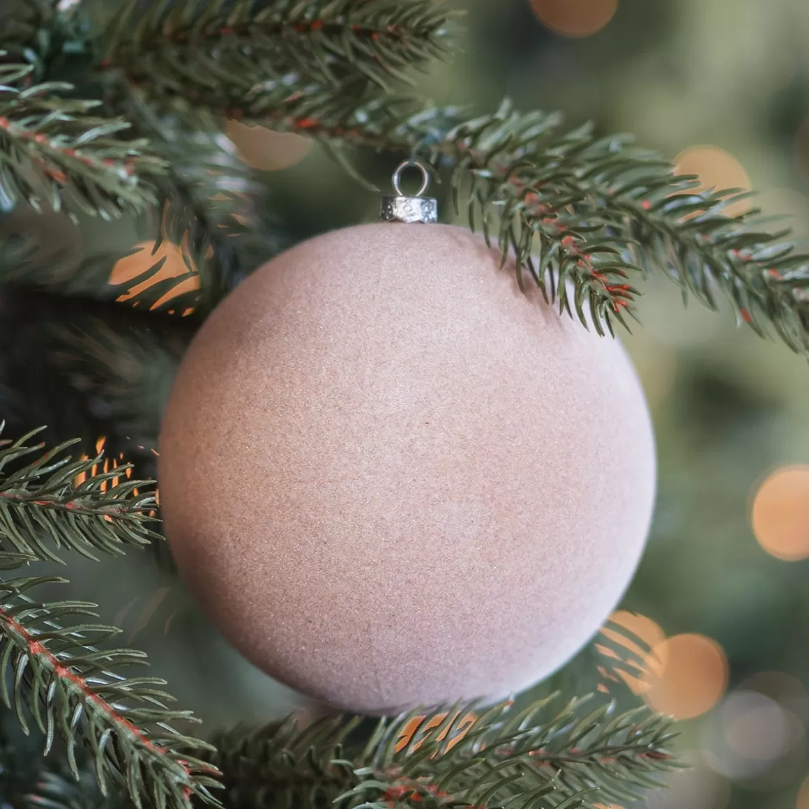 It's all about Christmas Christmas Baubles By Colour-Beige Velvet Unbreakable Christmas Bauble