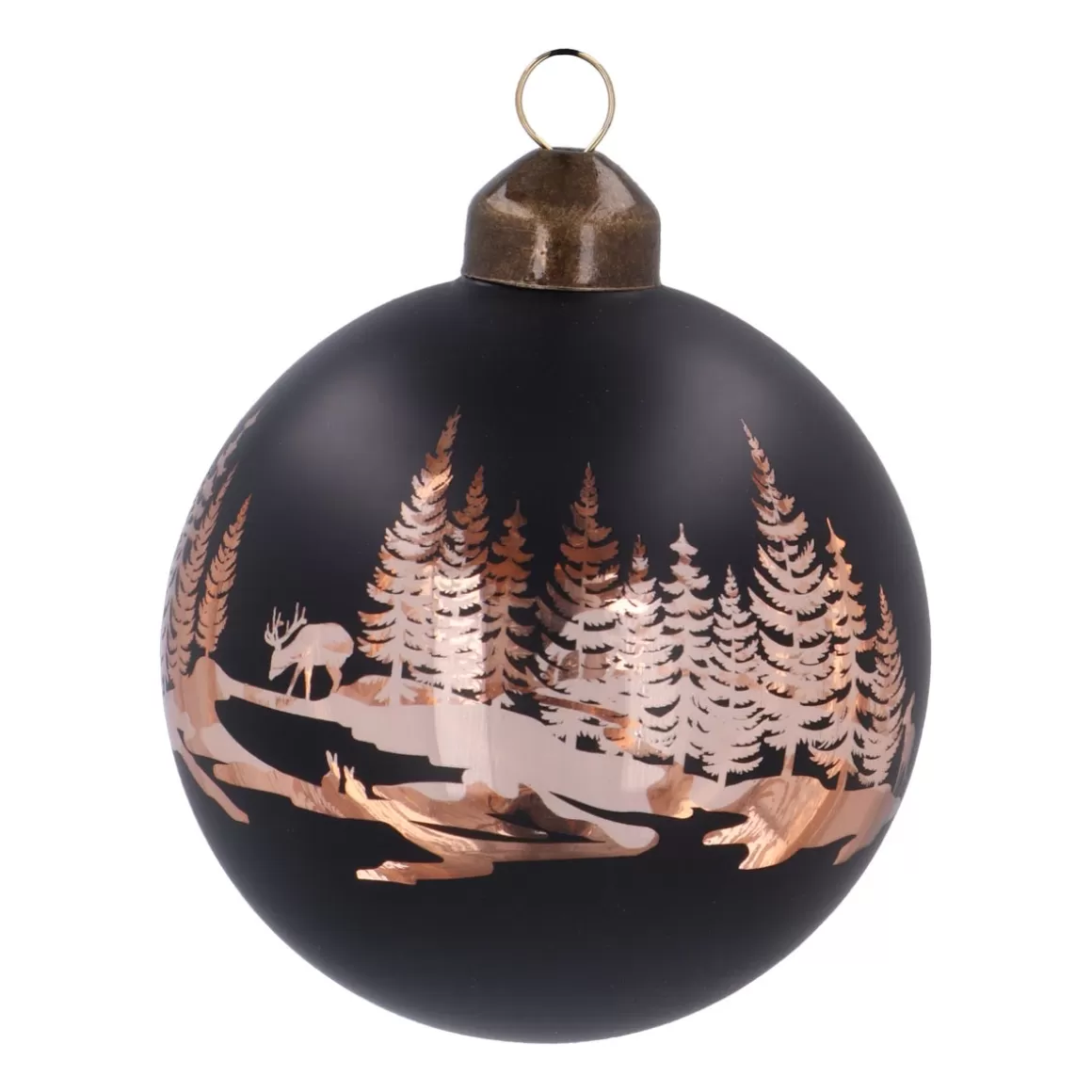 It's all about Christmas Christmas Baubles By Colour-Black Christmas Bauble With Cut-Out Winter Scene