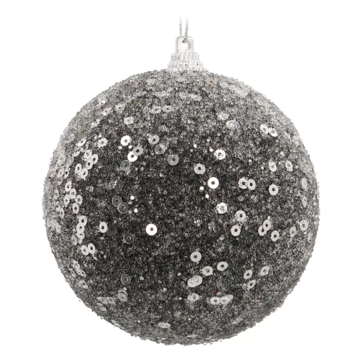 It's all about Christmas Extraordinary Baubles | Christmas Baubles By Colour-Black Christmas Bauble With Sequins | Shatterproof | 8 Cm