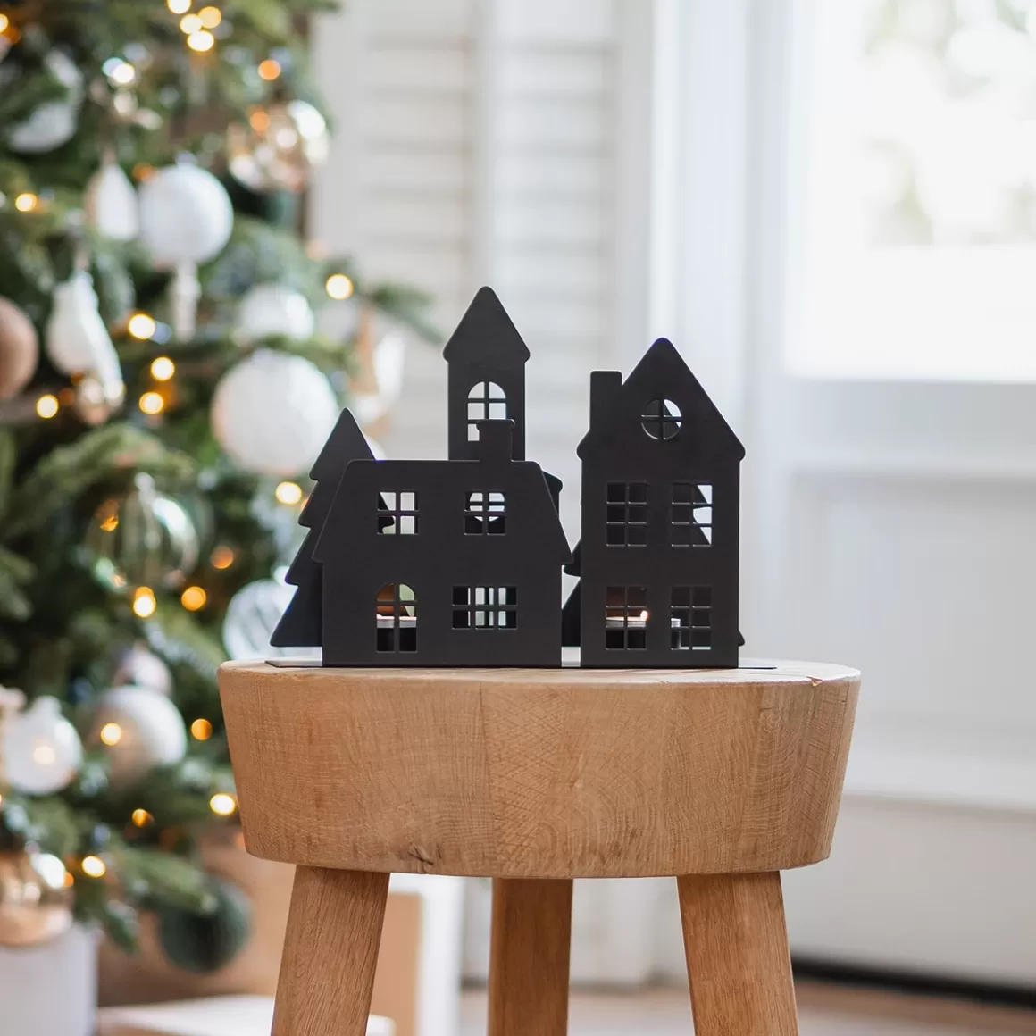 It's all about Christmas Home Accessories For Christmas | Candles-Black Street Scene For Cozy Tealights