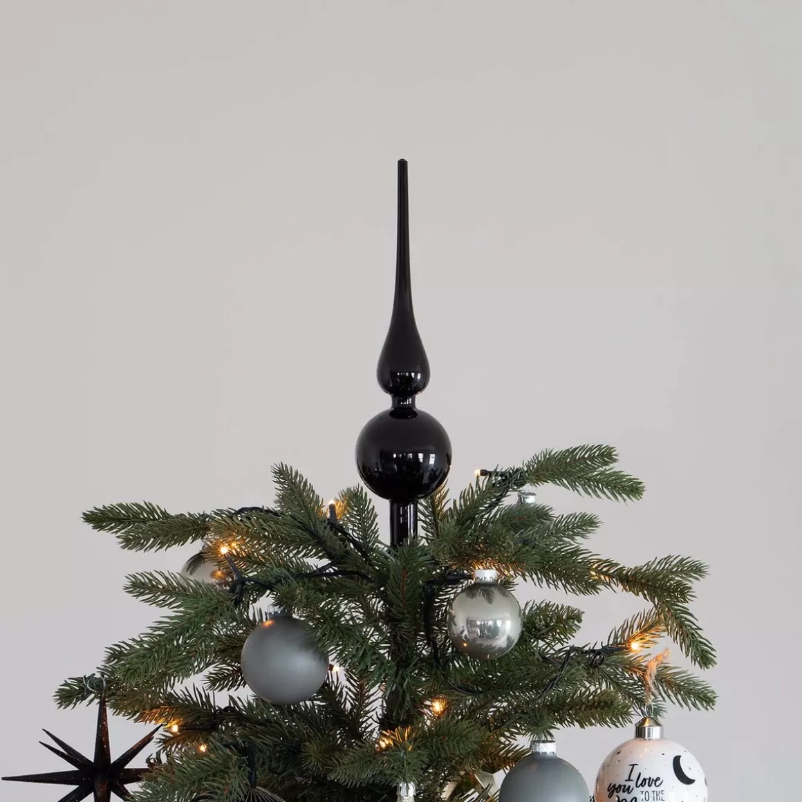 It's all about Christmas Christmas Tree Topper-Black Topper | Shiny | Glass | 27 Cm