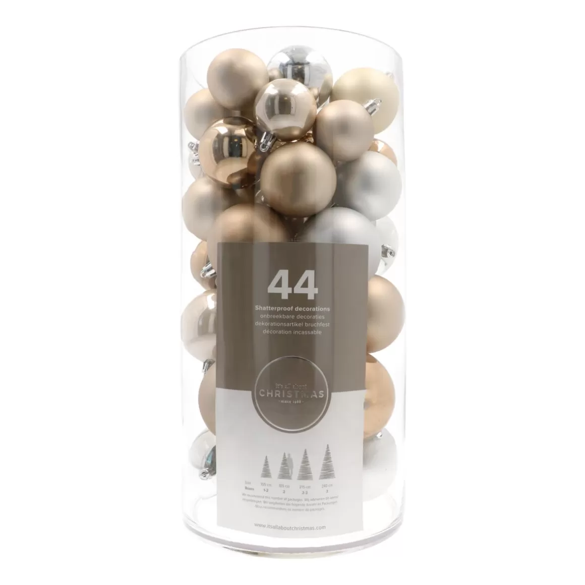 It's all about Christmas Christmas Baubles By Colour | Plastic Christmas Baubles-Box Of 44 Baubles Home Sweet Home Mix | Shatterproof | 5-8 Cm