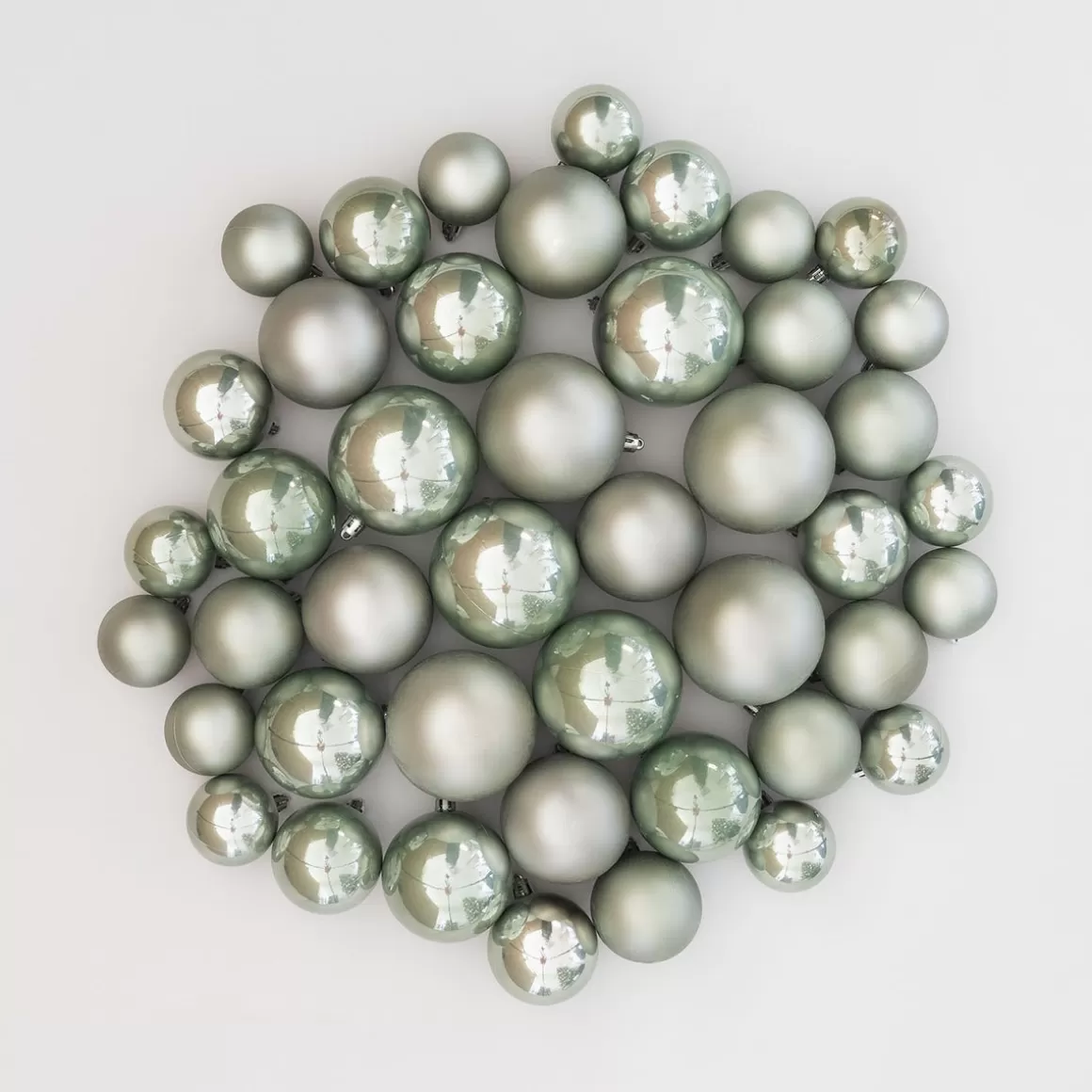 It's all about Christmas Christmas Baubles By Colour | Christmas Bauble Sets-Box Of 44 Cottage Green Baubles | Shatterproof | 5-8 Cm