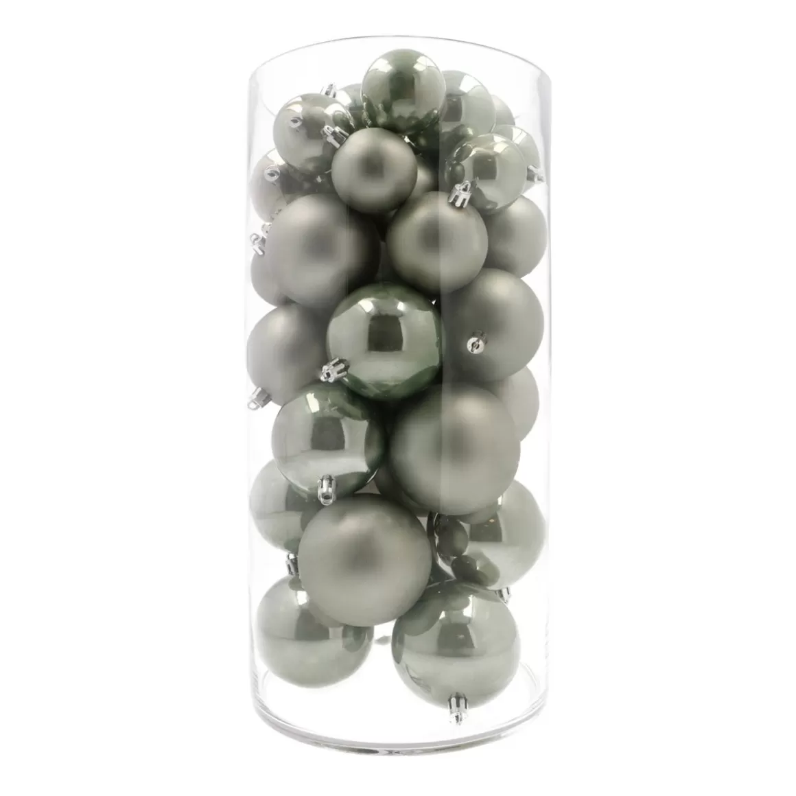 It's all about Christmas Christmas Baubles By Colour | Christmas Bauble Sets-Box Of 44 Cottage Green Baubles | Shatterproof | 5-8 Cm