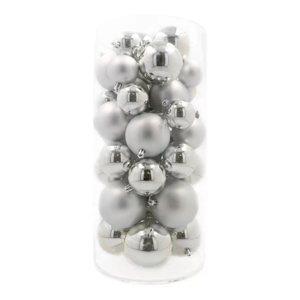 It's all about Christmas Christmas Baubles By Colour | Plastic Christmas Baubles-Box Of 44 Silver Baubles | Shatterproof | 5-8 Cm