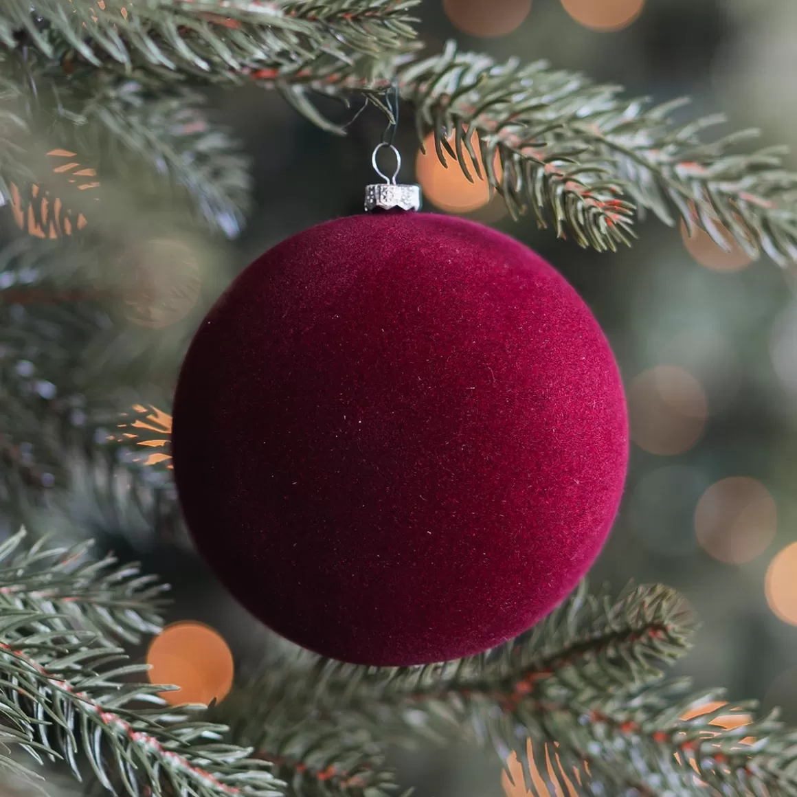 It's all about Christmas Christmas Baubles By Colour | Plastic Christmas Baubles-Burgundy Red Velvet Unbreakable Christmas Bauble