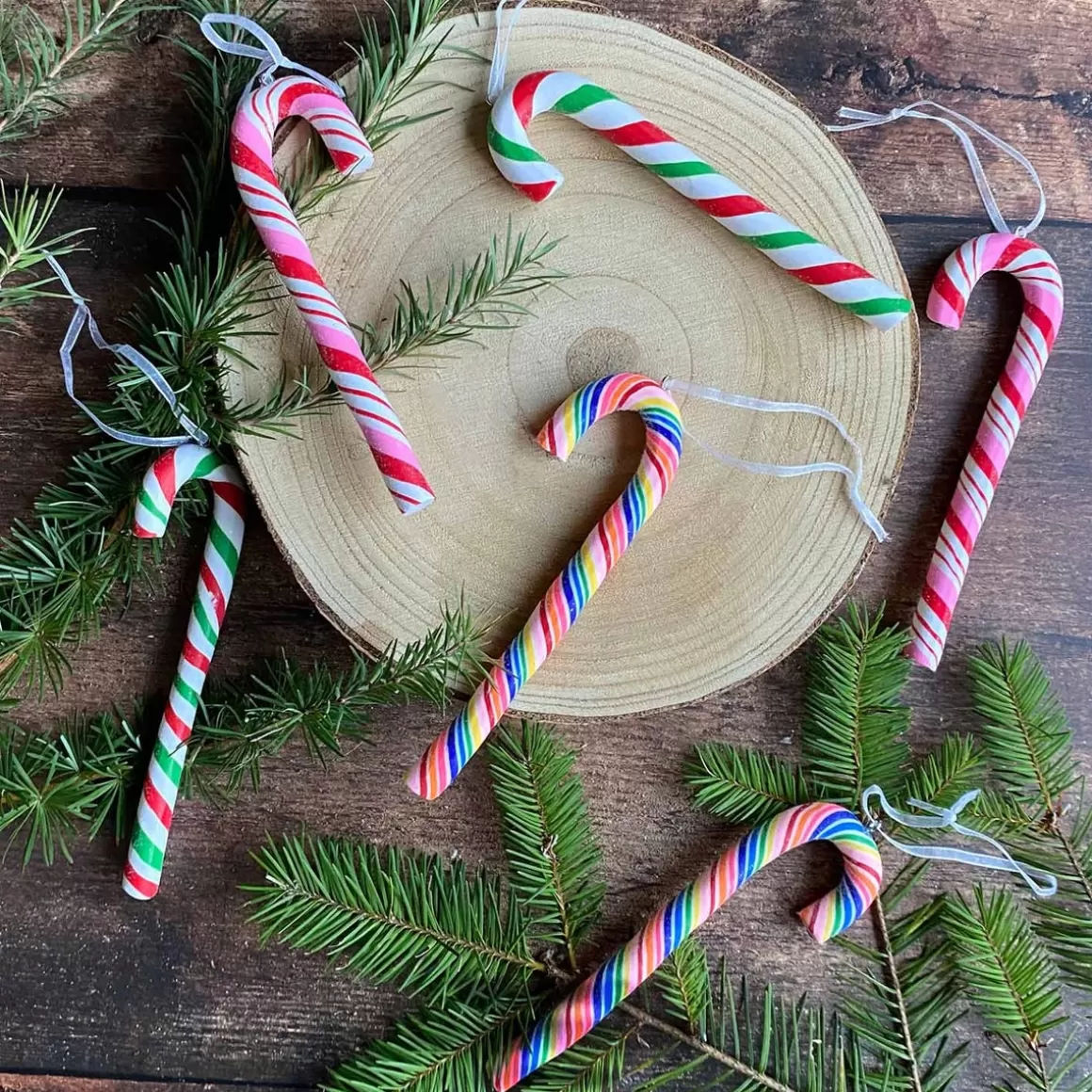 It's all about Christmas Christmas Ornaments-Candy Cane Christmas Ornament | Multi-color | Handmade | 14 Cm