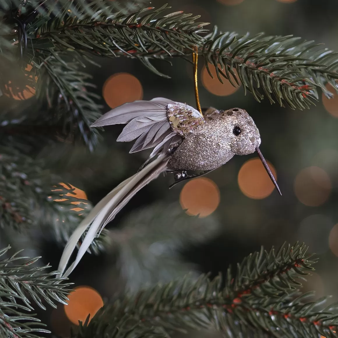 It's all about Christmas Christmas Ornaments-Champagne Bird On An Elegant Clip