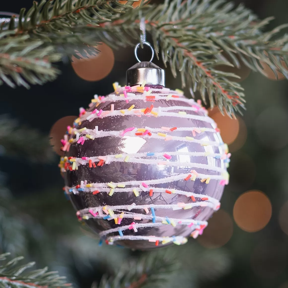 It's all about Christmas Christmastree Decorations Glass | Extraordinary Baubles-Cheerful Pink Metallic Christmas Bauble