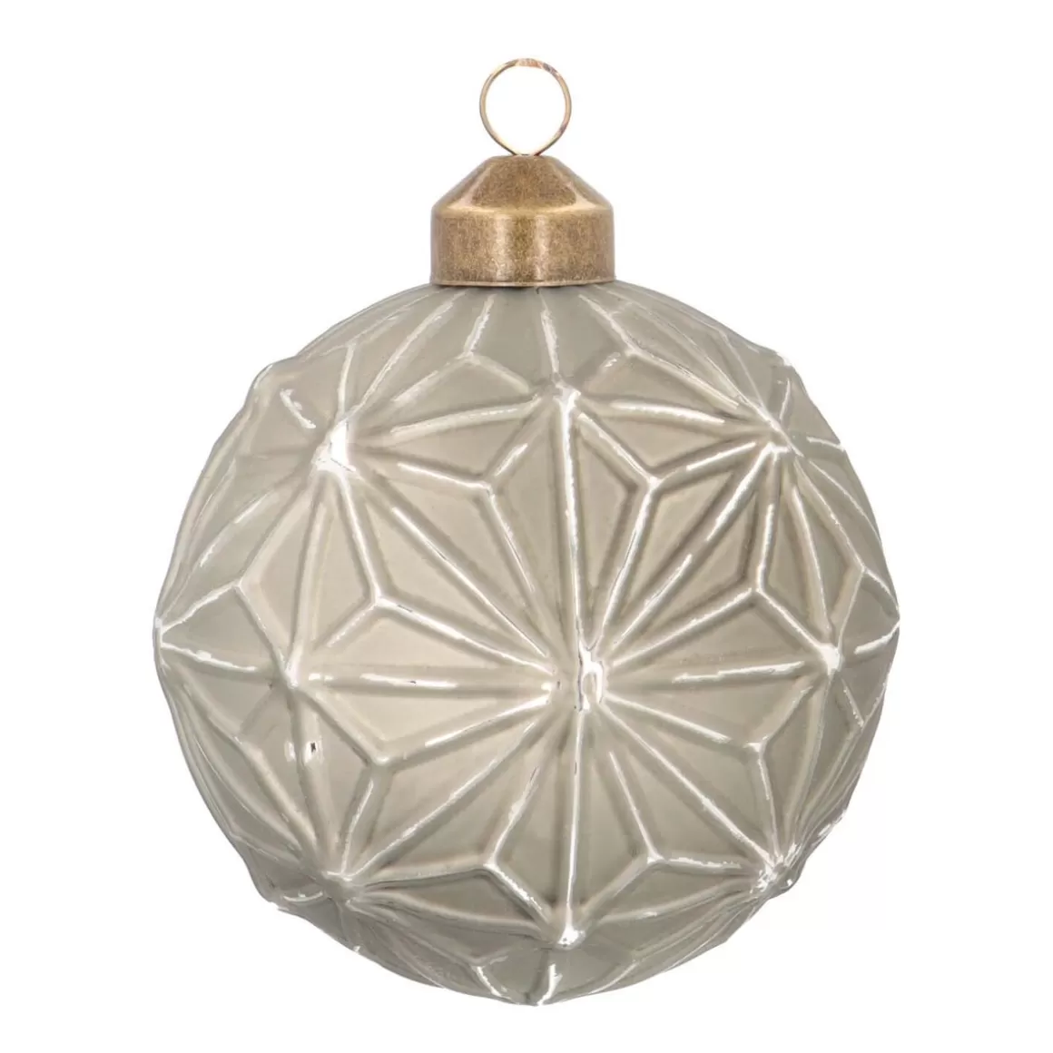 It's all about Christmas Extraordinary Baubles | Christmas Baubles By Colour-Christmas Bauble With Embossed Decoration | Glass | Cottage Green | 8 Cm