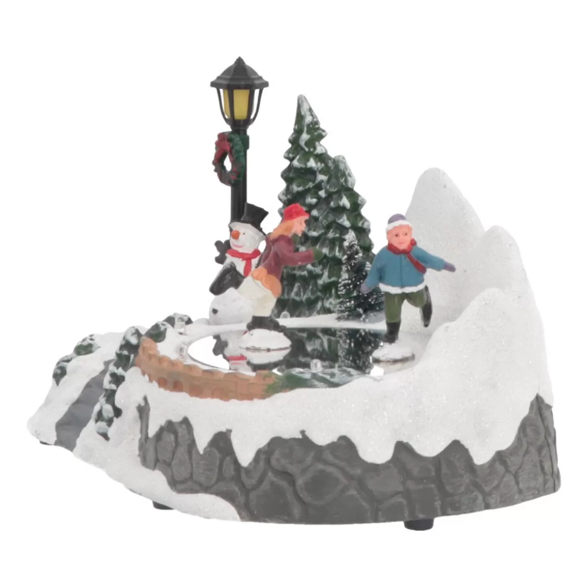 It's all about Christmas All Christmas Decorations | Christmas Houses In All Shapes And Sizes-Christmas Figurine Ice Skating 18 Cm, Music & LED