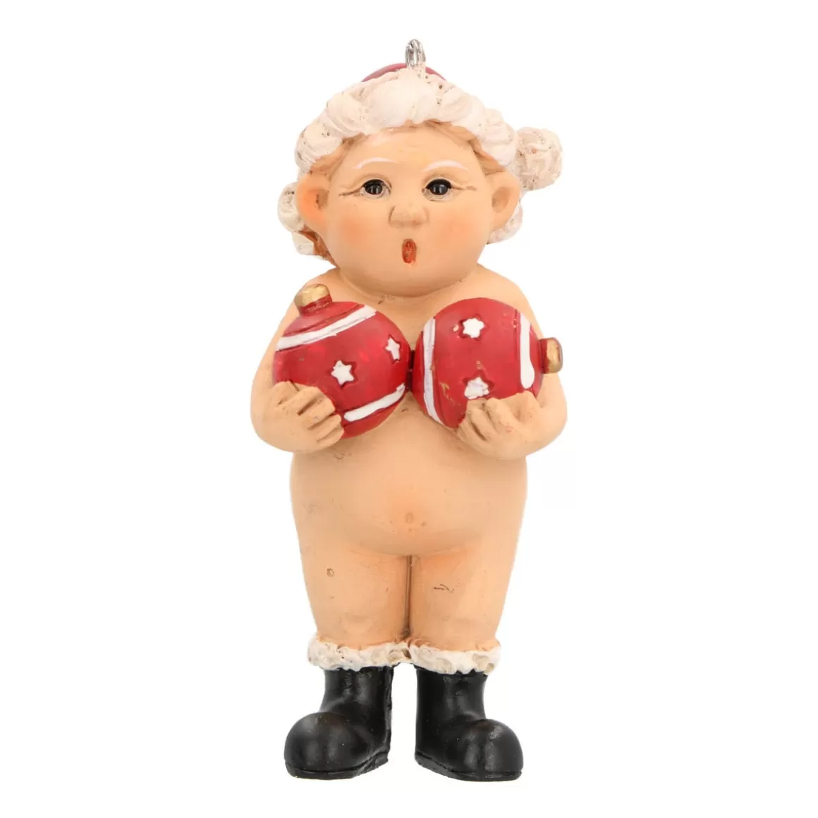 It's all about Christmas Christmas Ornaments-Christmas Hanger Naked Mrs. Claus 9 Cm Polyresin