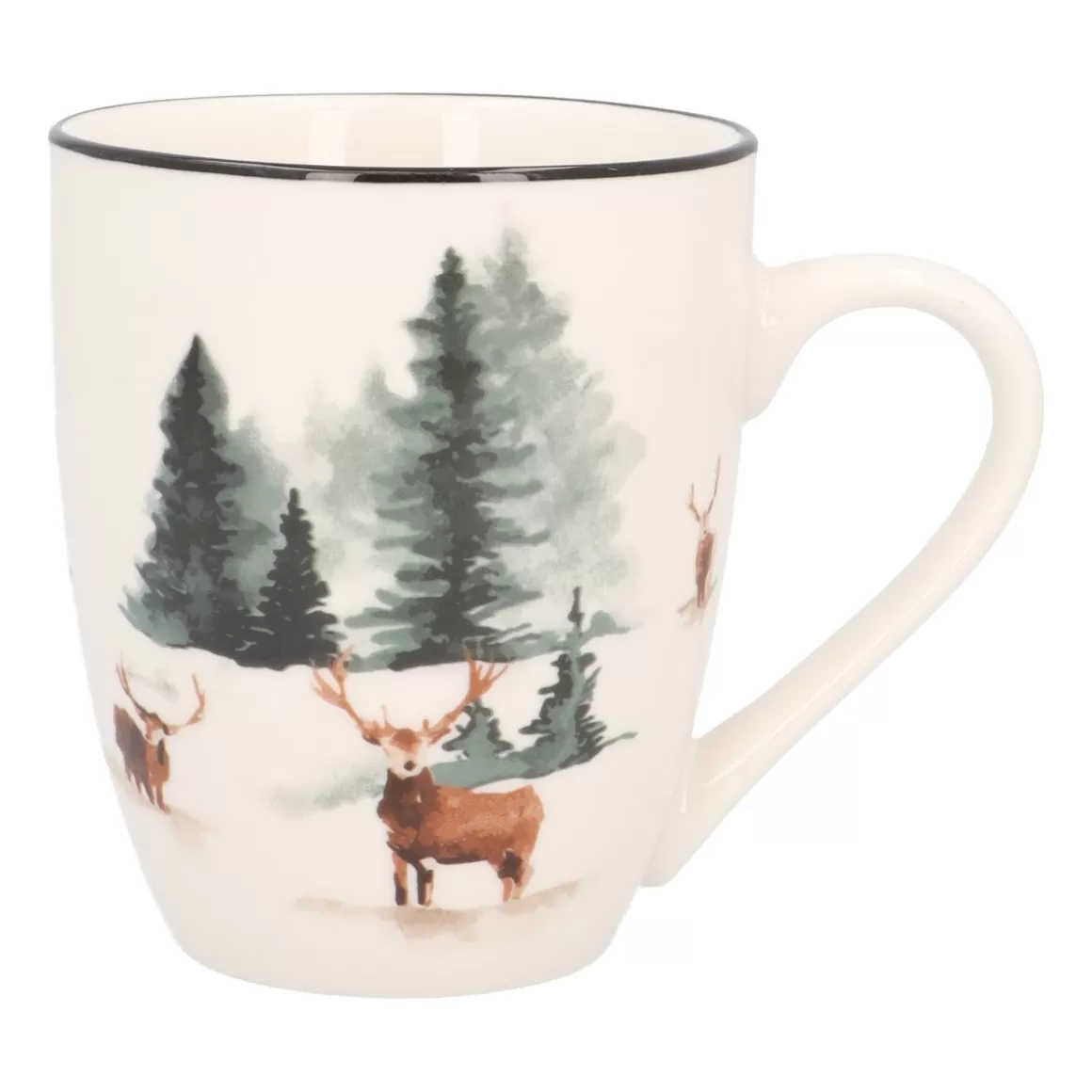 It's all about Christmas Home Accessories For Christmas-Christmas Mug With Deer And Gold Trim