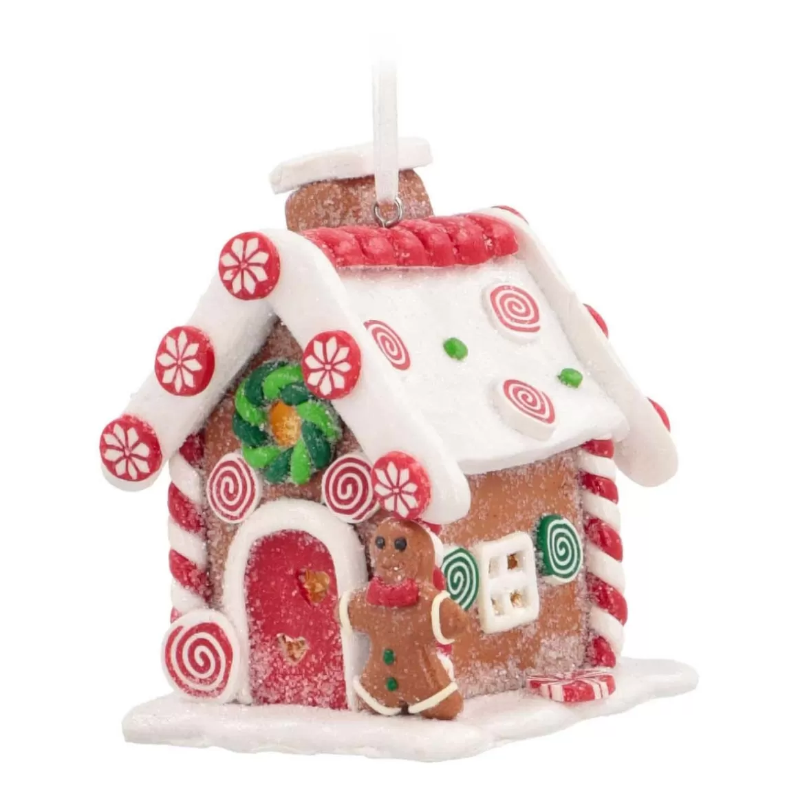 It's all about Christmas Christmas Ornaments-Christmas Ornament | Candy House With LED | Handmade | Batteries Incl.