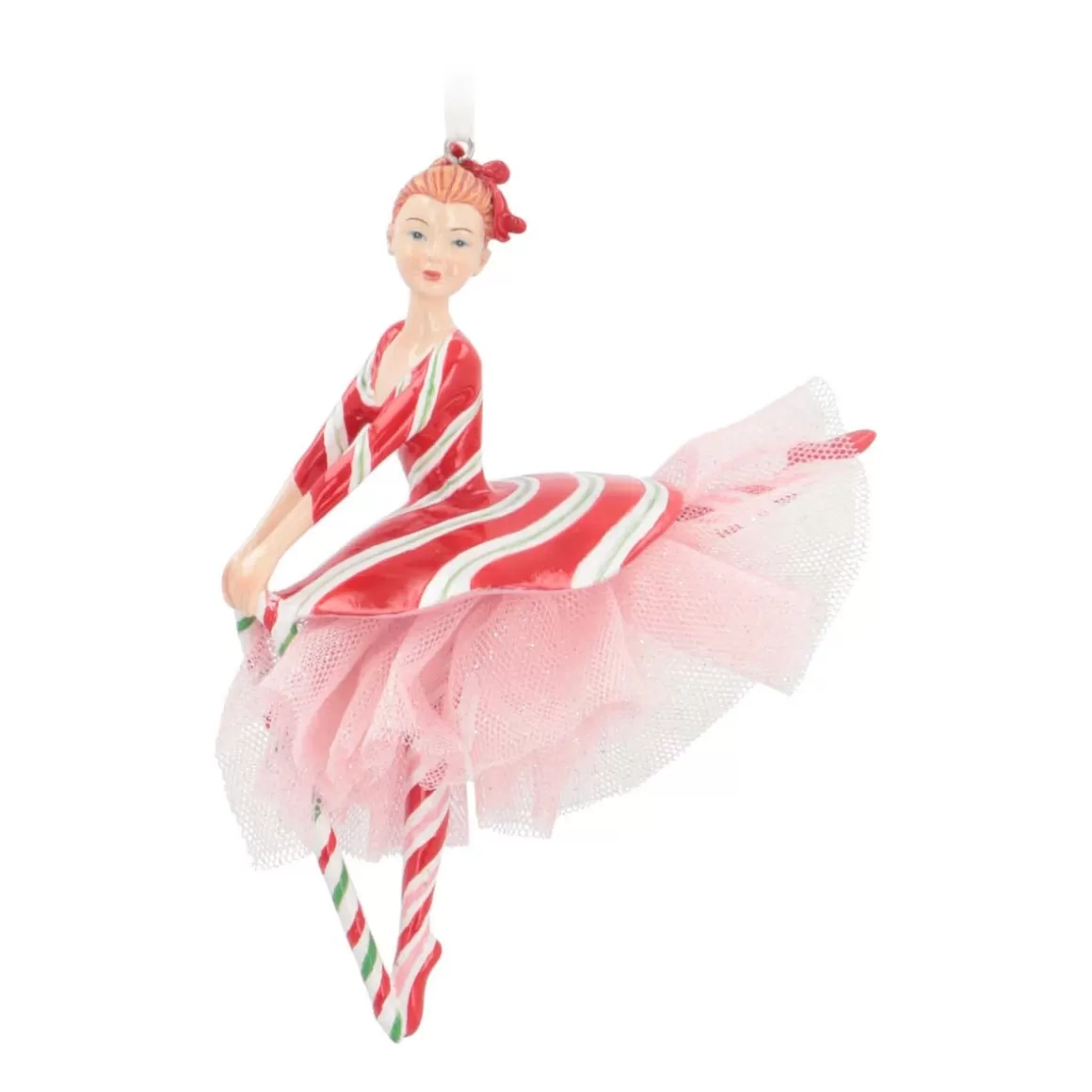 It's all about Christmas Christmas Ornaments-Christmas Ornament Ballerina With Candy Cane | Polyresin | 16cm