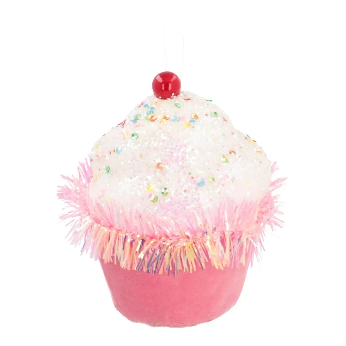 It's all about Christmas Christmas Ornaments-Christmas Ornament Cupcake | White Pink | 12 Cm