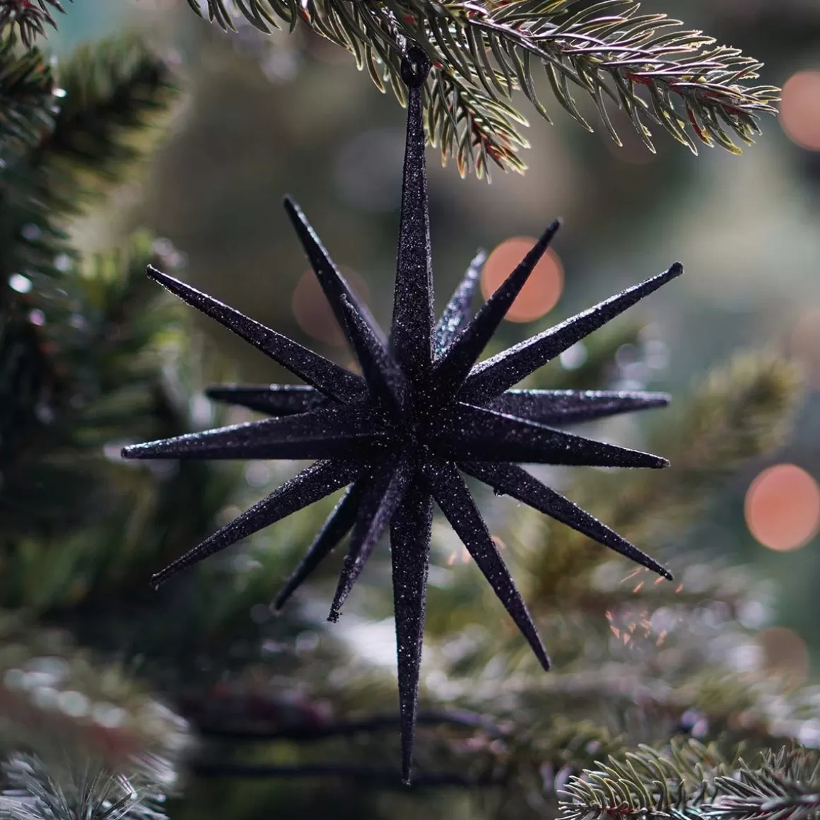 It's all about Christmas Christmas Ornaments-Christmas Ornament Geometric Star | 3D | Black | Plastic | 15cm