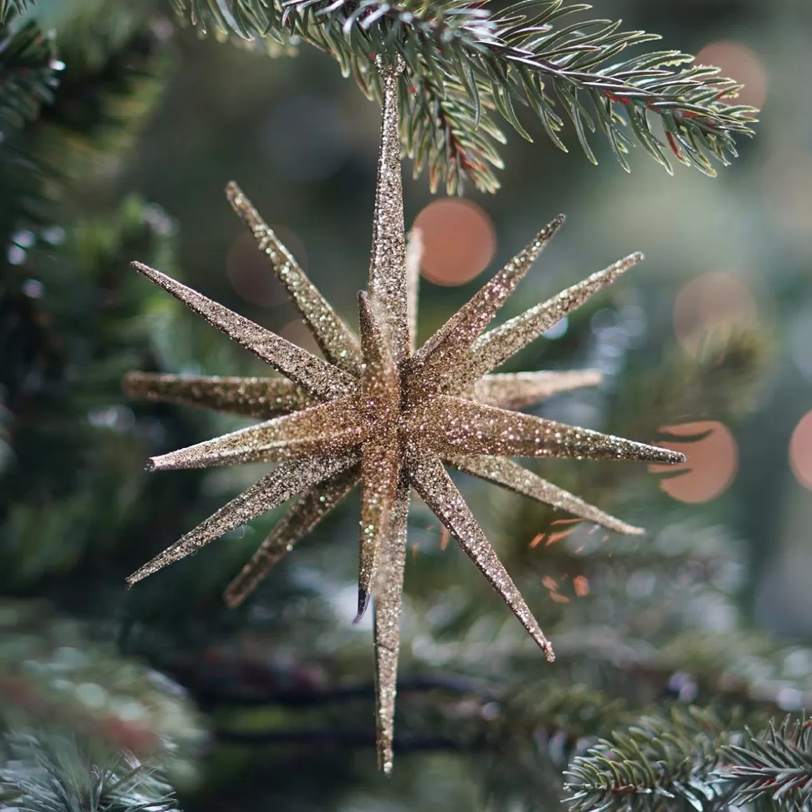 It's all about Christmas Christmas Ornaments-Christmas Ornament Geometric Star | 3D | Light Gold | Plastic | 15cm