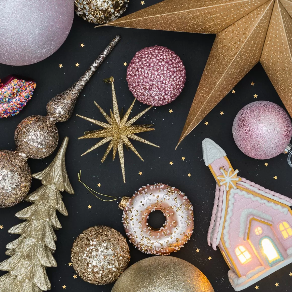 It's all about Christmas Christmas Ornaments-Christmas Ornament Geometric Star | 3D | Light Gold | Plastic | 15cm