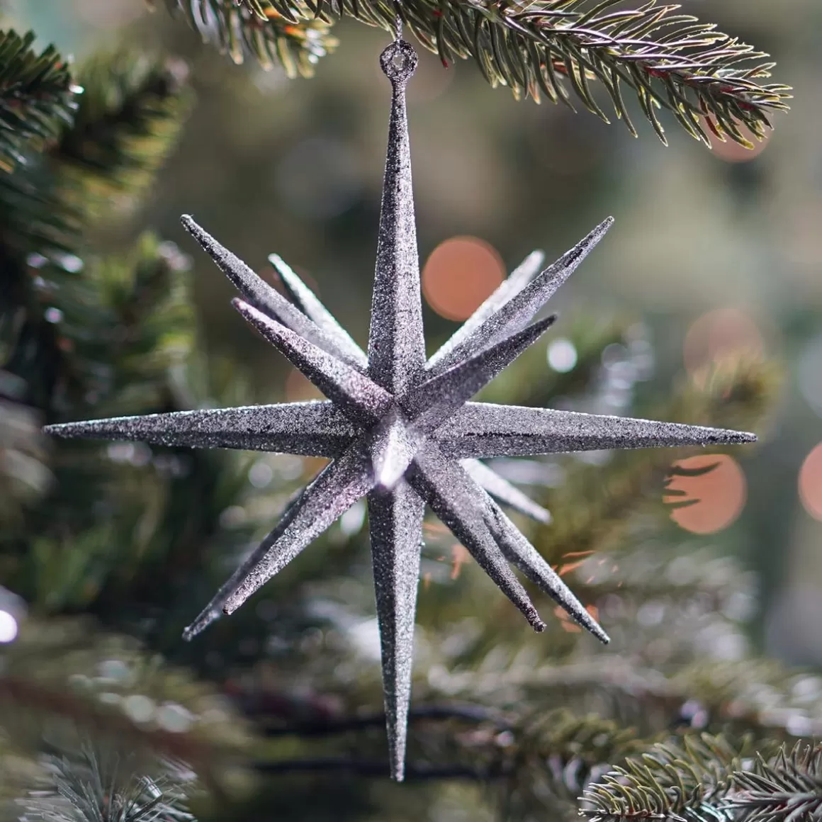 It's all about Christmas Christmas Ornaments-Christmas Ornament Geometric Star | 3D | Silver | Plastic | 15cm