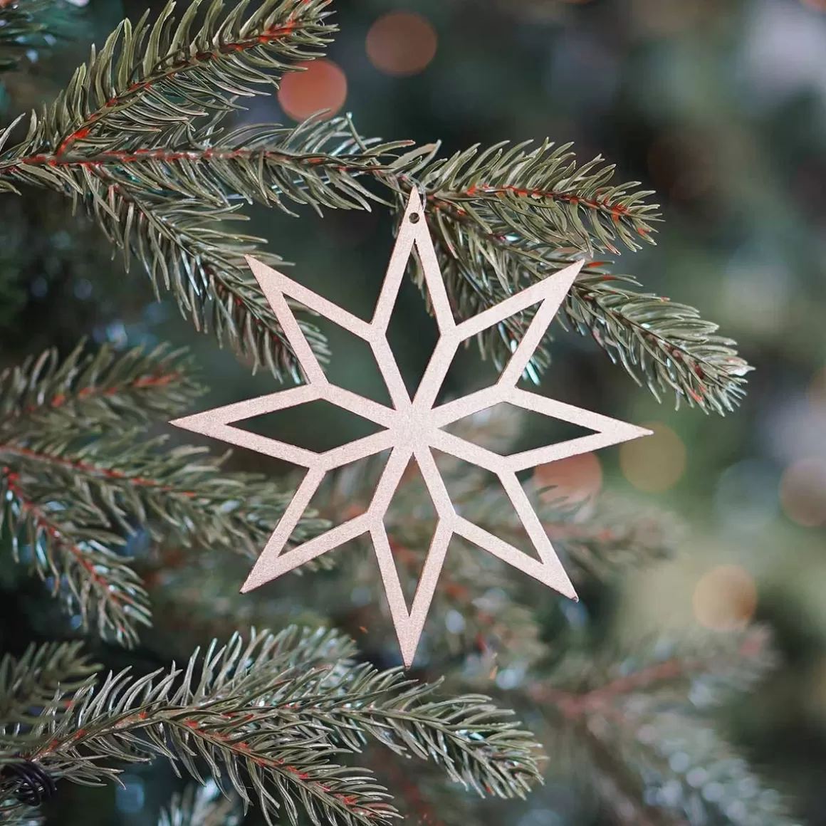 It's all about Christmas Christmas Ornaments-Christmas Ornament Geometric Star Wood 12 Cm Gold