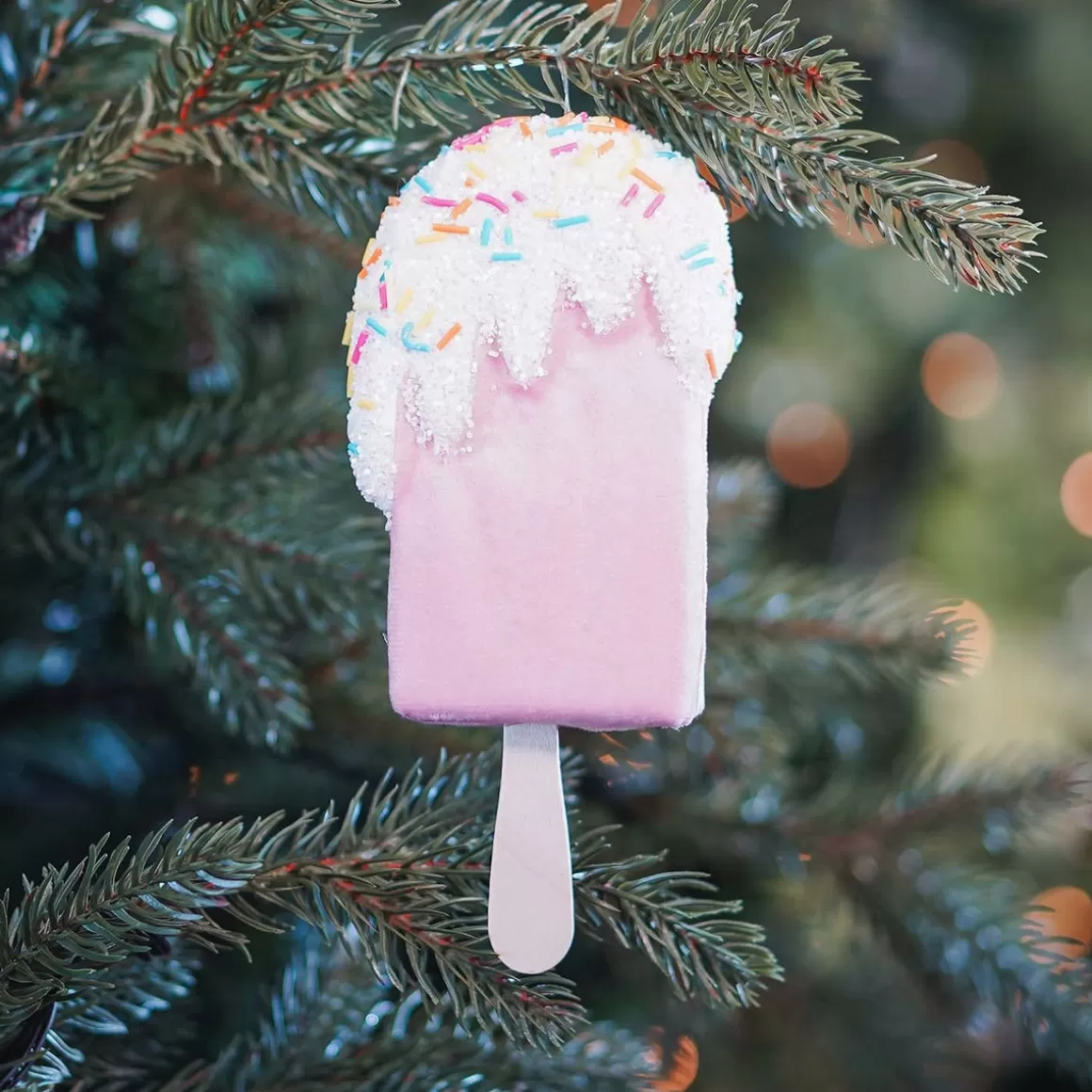 It's all about Christmas Christmas Ornaments-Christmas Ornament Ice Cream | Pink White | 18 Cm