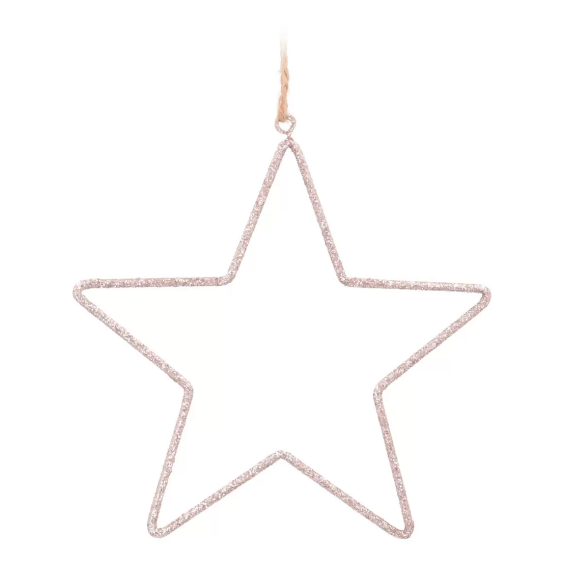 It's all about Christmas Christmas Ornaments-Christmas Ornament Metal Star With Beads | Pink | 14cm