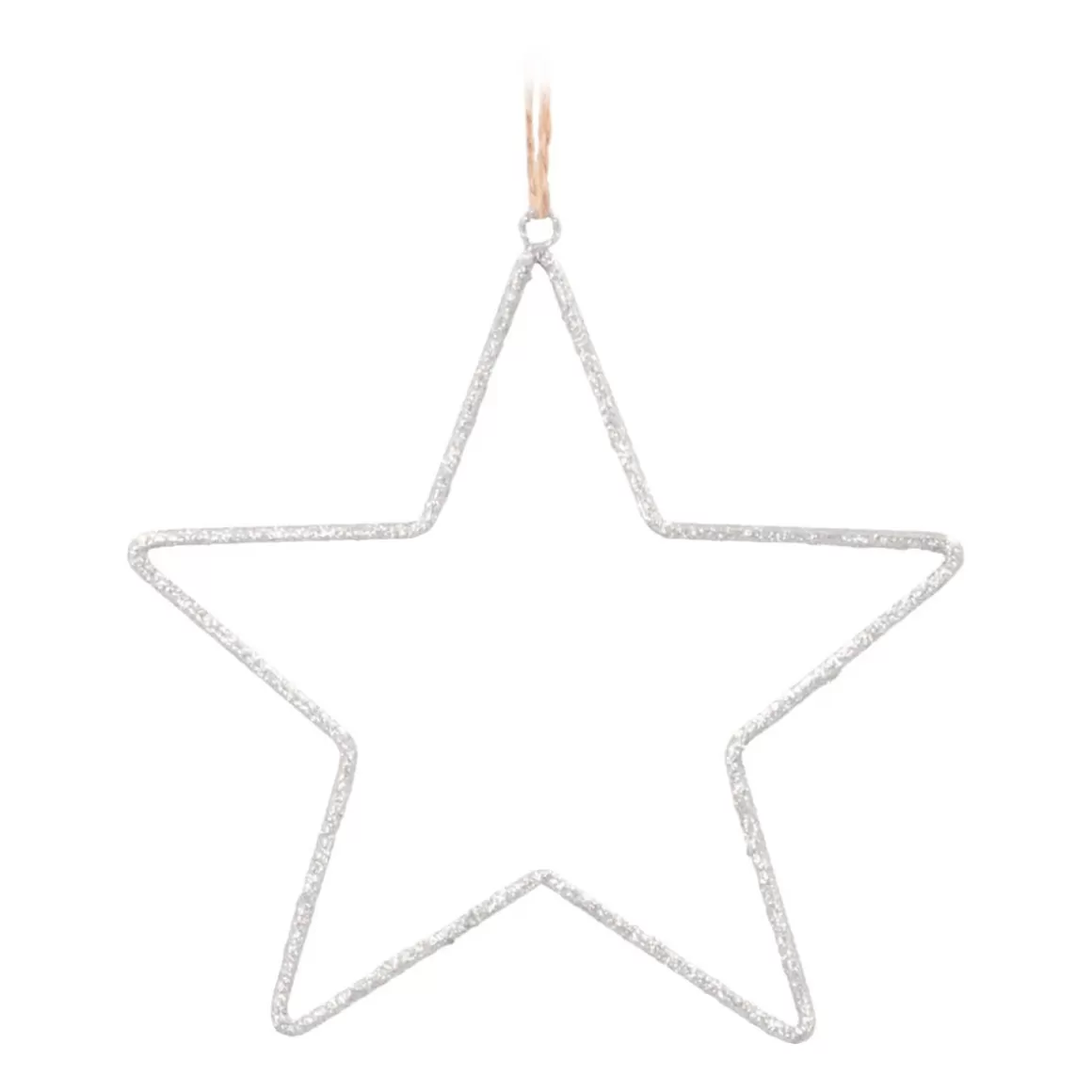 It's all about Christmas Christmas Ornaments-Christmas Ornament Metal Star With Beads | Silver | 14cm